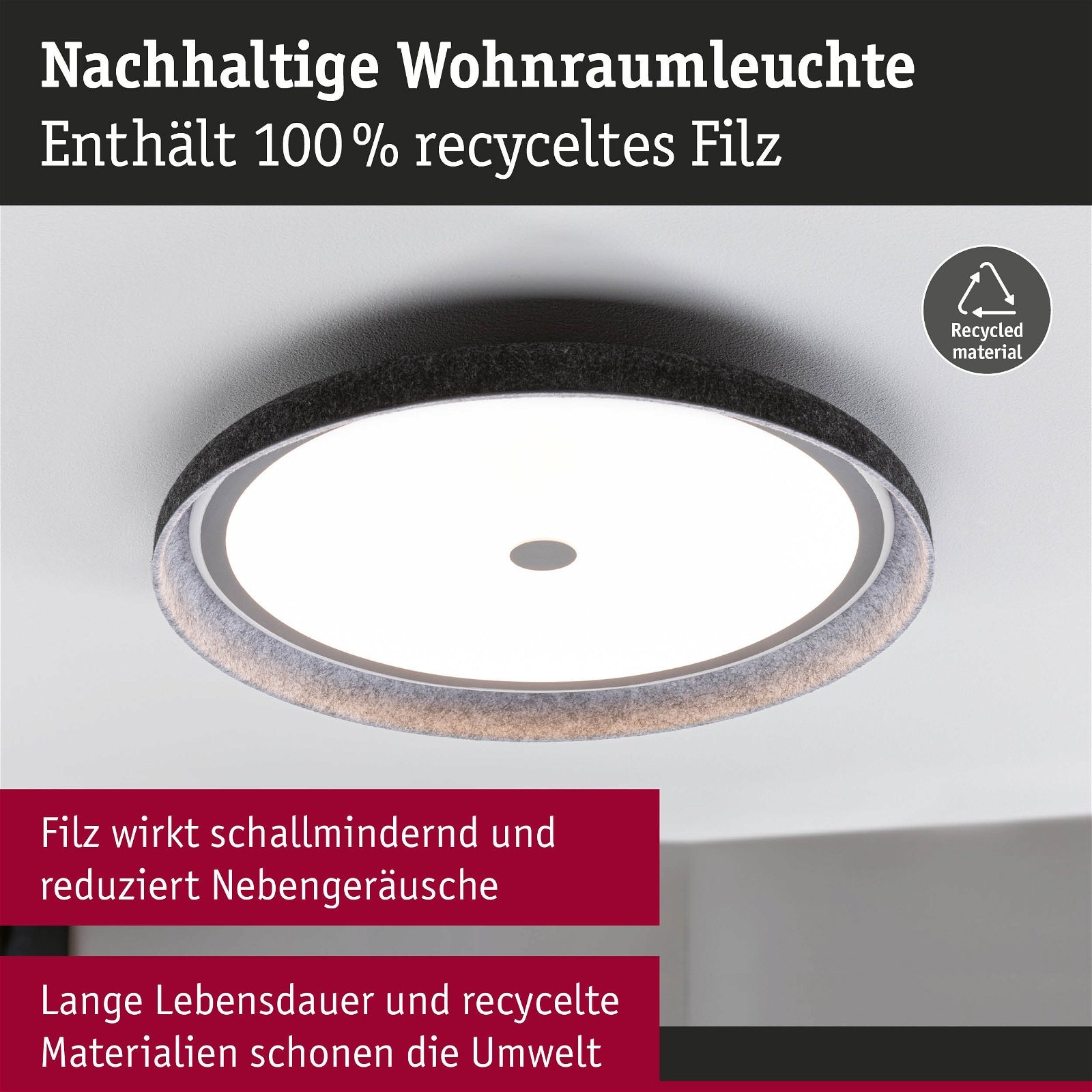 Paulmann LED Deckenleuchte »Zarina 3-Step-Dimmbar 2700K 3400lm 34W Anthrazit«, 1 flammig, 3-Stufen-Dimmbar