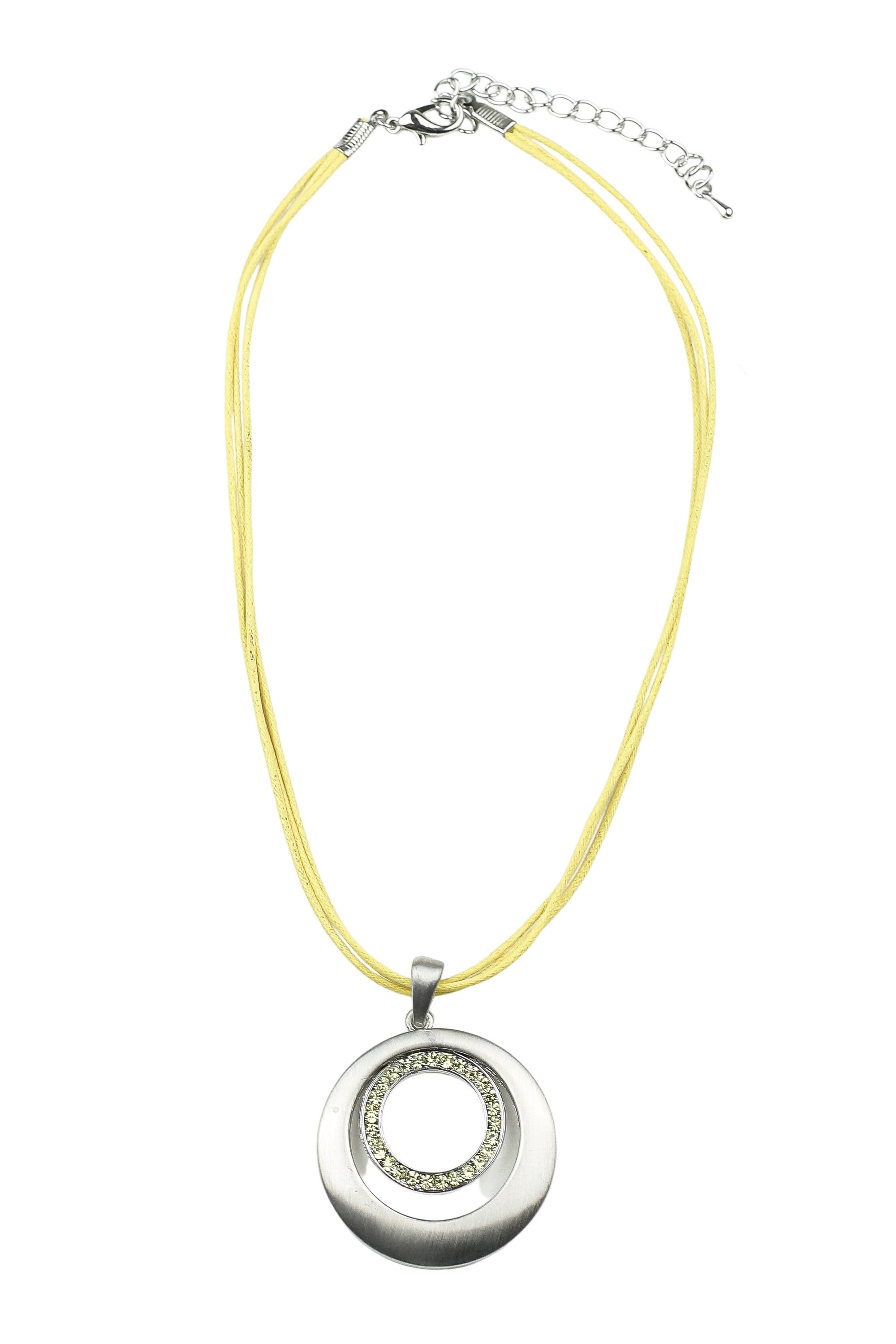Kette mit Anhänger "Chania", Damen, Gr. onesize, Metall, gelb, COLLEZIONE ALESSANDRO, Basic, Halsketten, mit kleinen Glassteinen 2