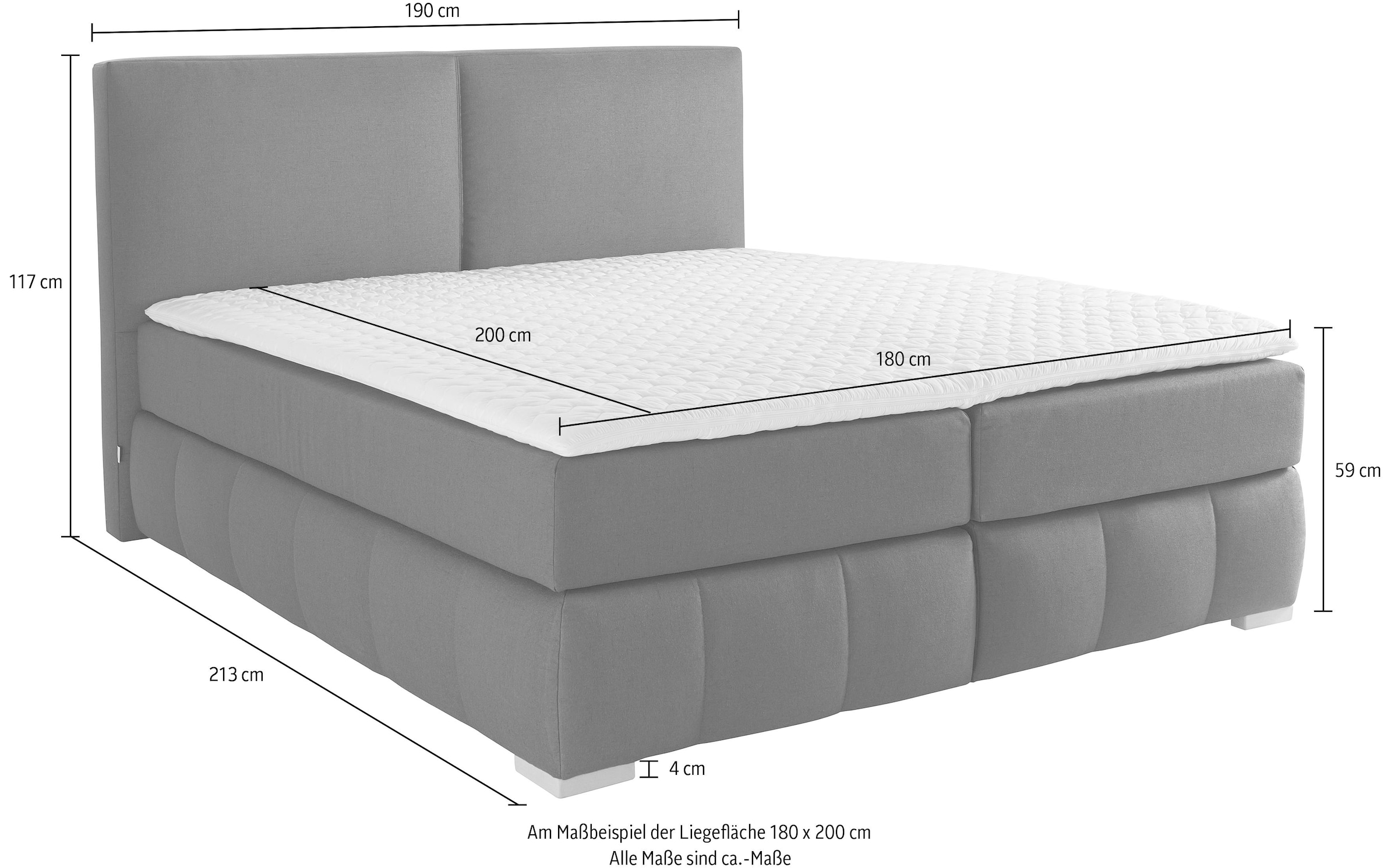 Guido Maria Kretschmer Home&Living Boxspringbett »Wehma«, inkl. Topper in 3 verschiedenen Matratzen, auch in Samtstoff