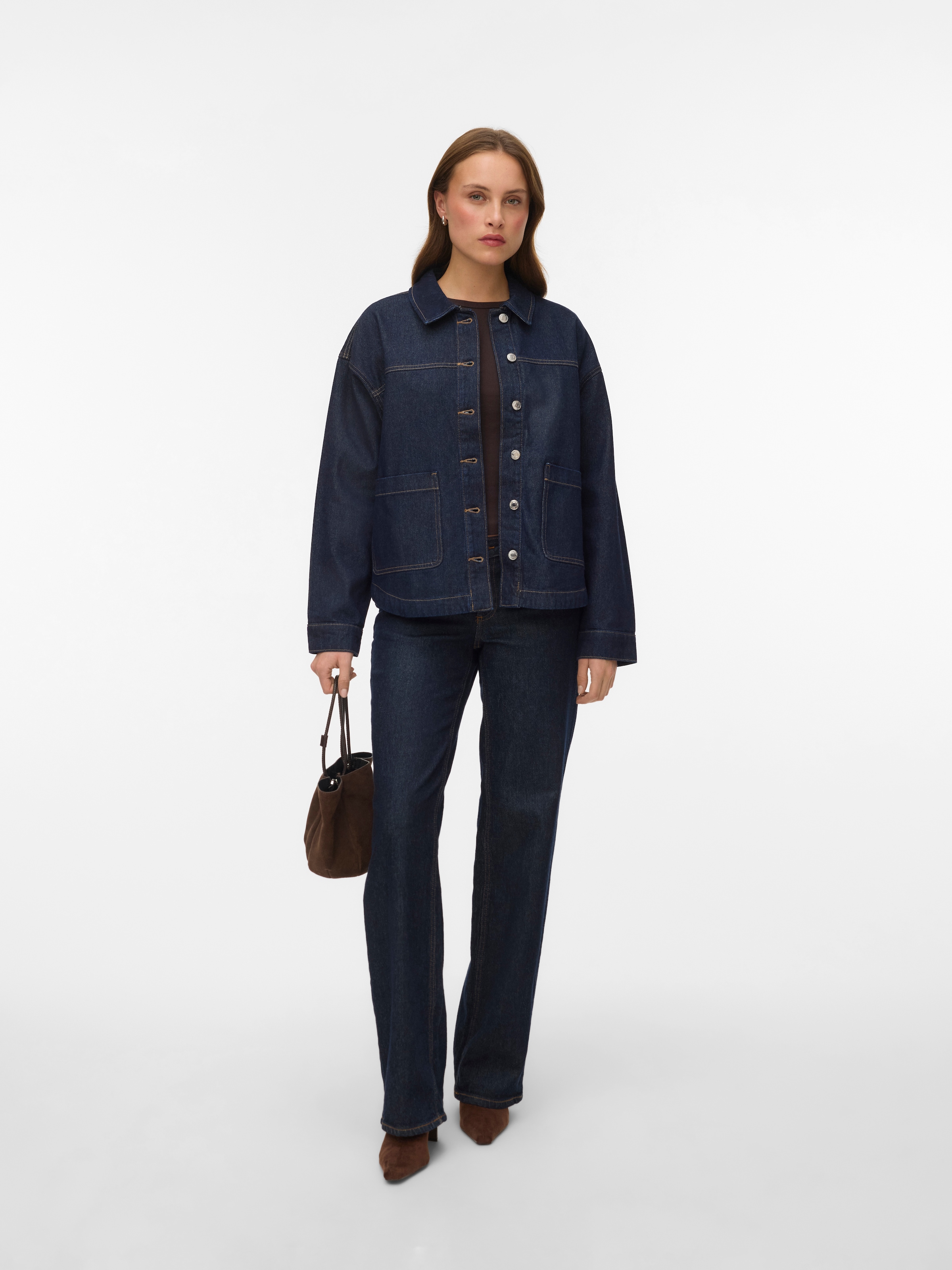 Vero Moda Jeansjacke »VMJAMIE LS DENIM SHACKET MIX NOOS« Baumwollmischung