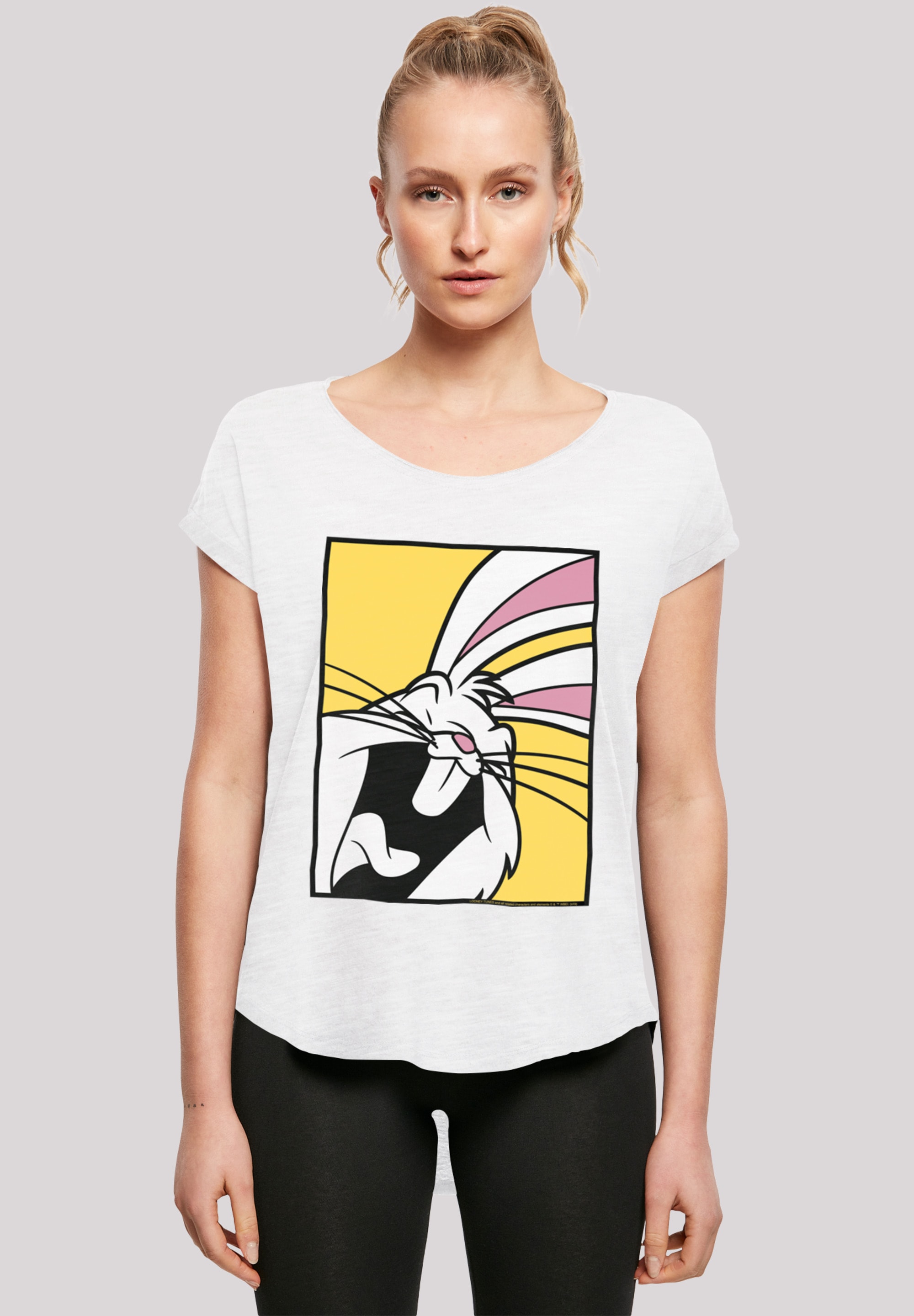 F4NT4STIC Kurzarmshirt »Damen Looney Tunes Bugs Bunny Laughing with Ladies  Long Slub Tee«, (1 tlg.) für kaufen | BAUR | T-Shirts