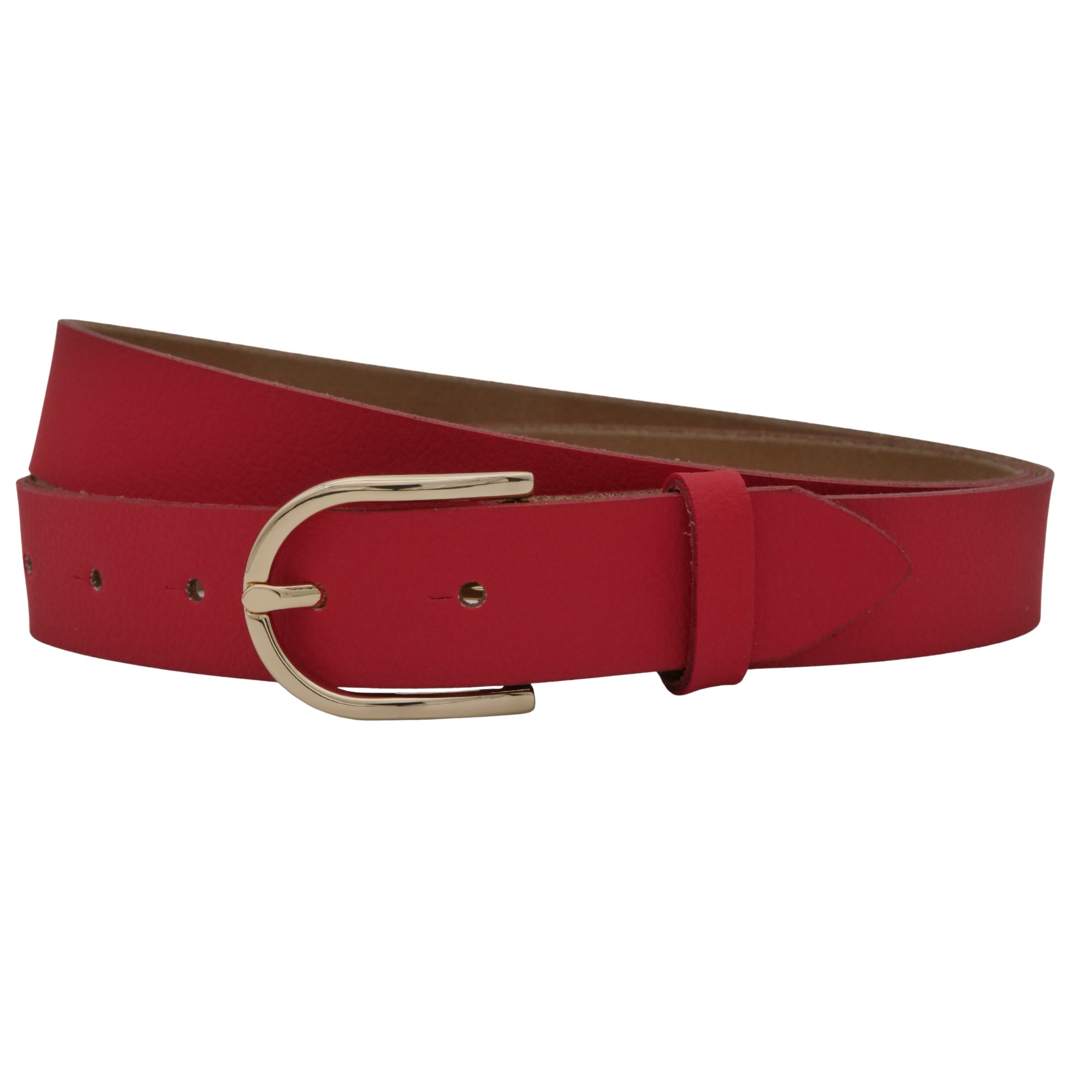 ANNAMATONI Damen Ledergürtel "AnnaMatoni Damen Ledergürtel Basic Gürtel 3cm breit echt Leder"rot 350, Gr. 105, 100% Leder, Gürtel