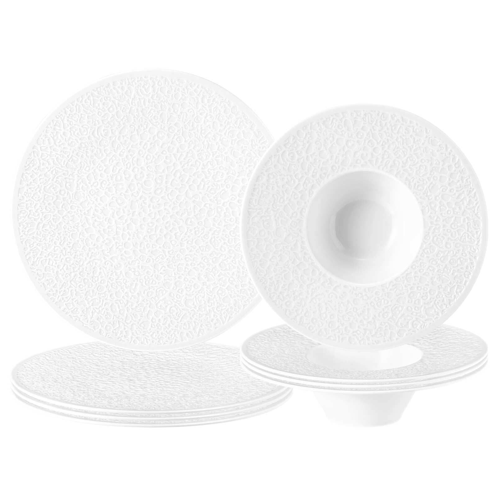 Seltmann Weiden Geschirr-Set "Pizza- und Pasta-Set Nori Home 8er Set weiß" Spülmaschinengeeignet, Mikrowellenfest, Ofenfest