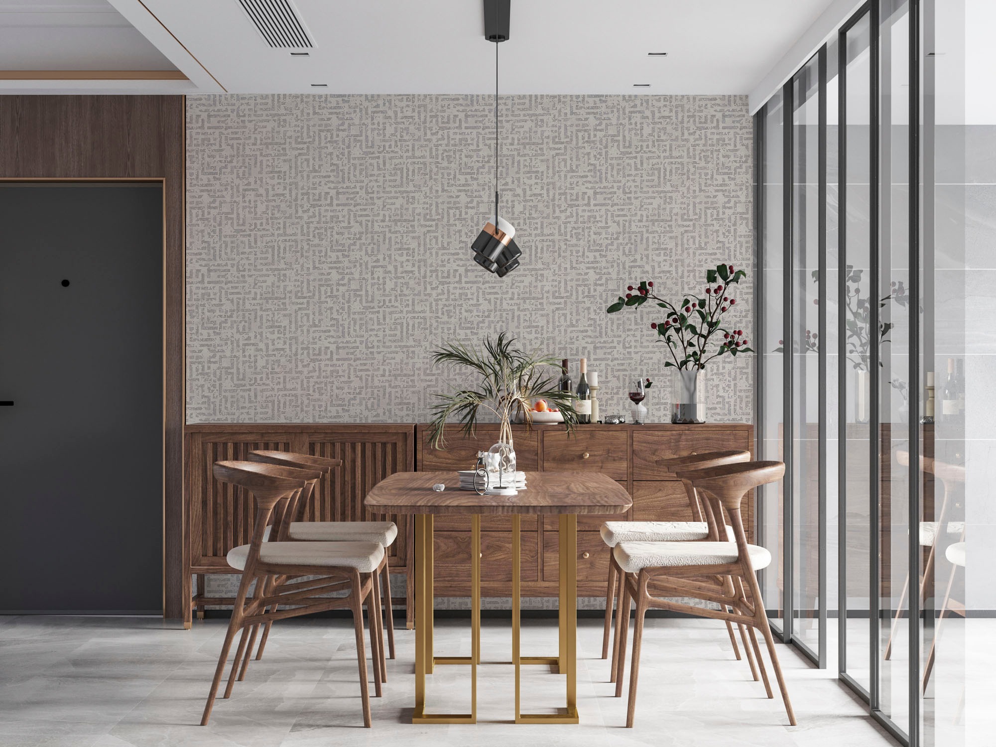 living walls Vliestapete »My Home My Spa«, geometrisch-grafisch-glänzend, Design Tapete Geometrisch Tapeten Wohnzimmer Schlafzimmer Küche Design