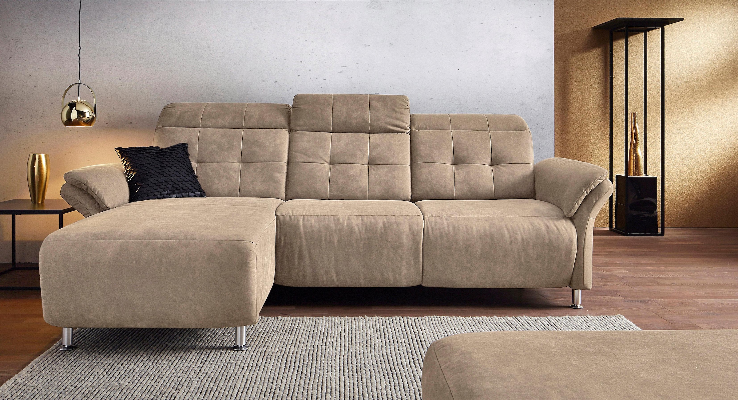 Home affaire Ecksofa "Manhattan L-Form" 2 Sitze mit elektrischer Relaxfunkt günstig online kaufen