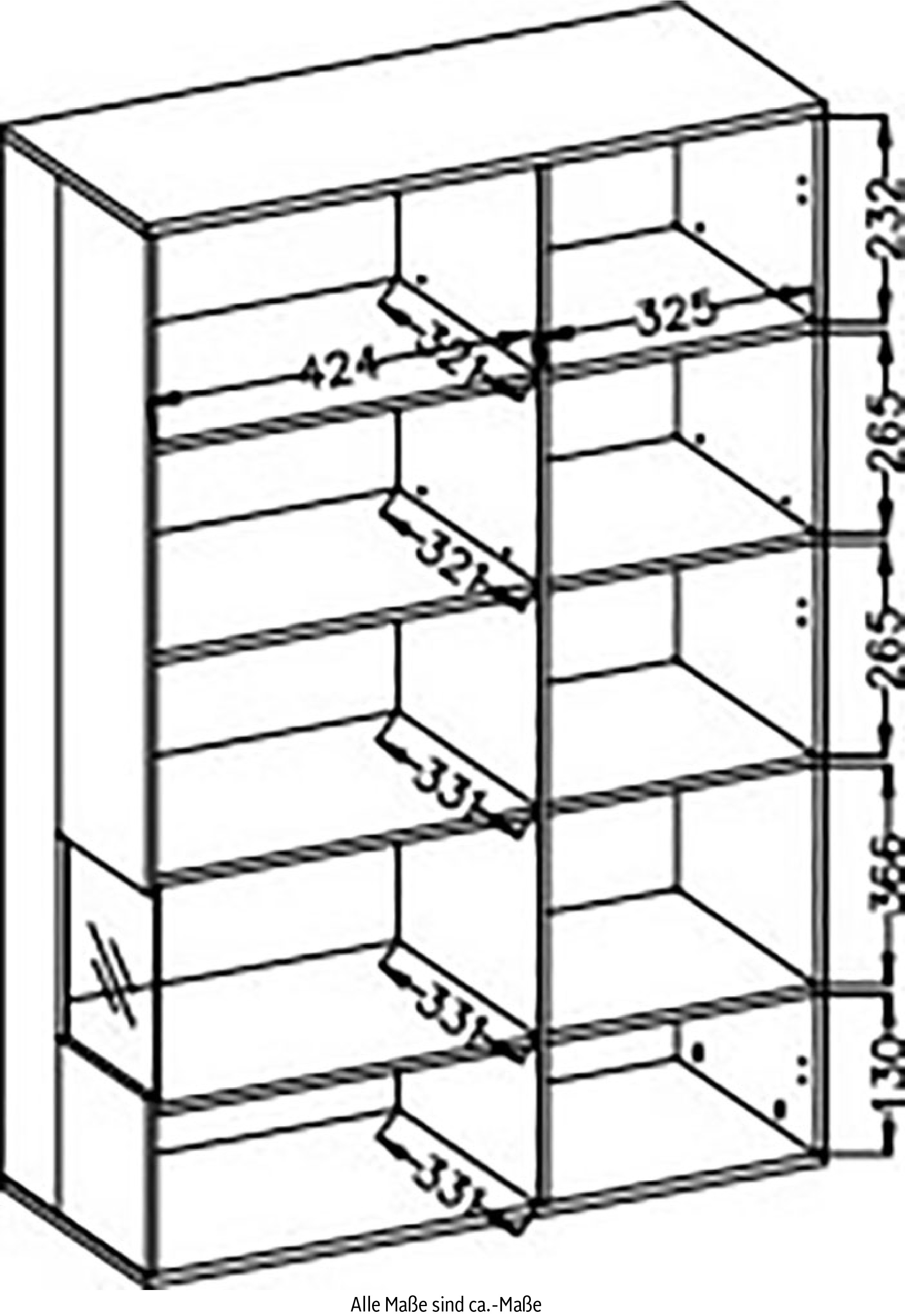 Innostyle Hängevitrine »FUN PLUS II«, 1 Glastür, 1 Holztür, 10 Fächer, Softclose, ABS Kantenschutz