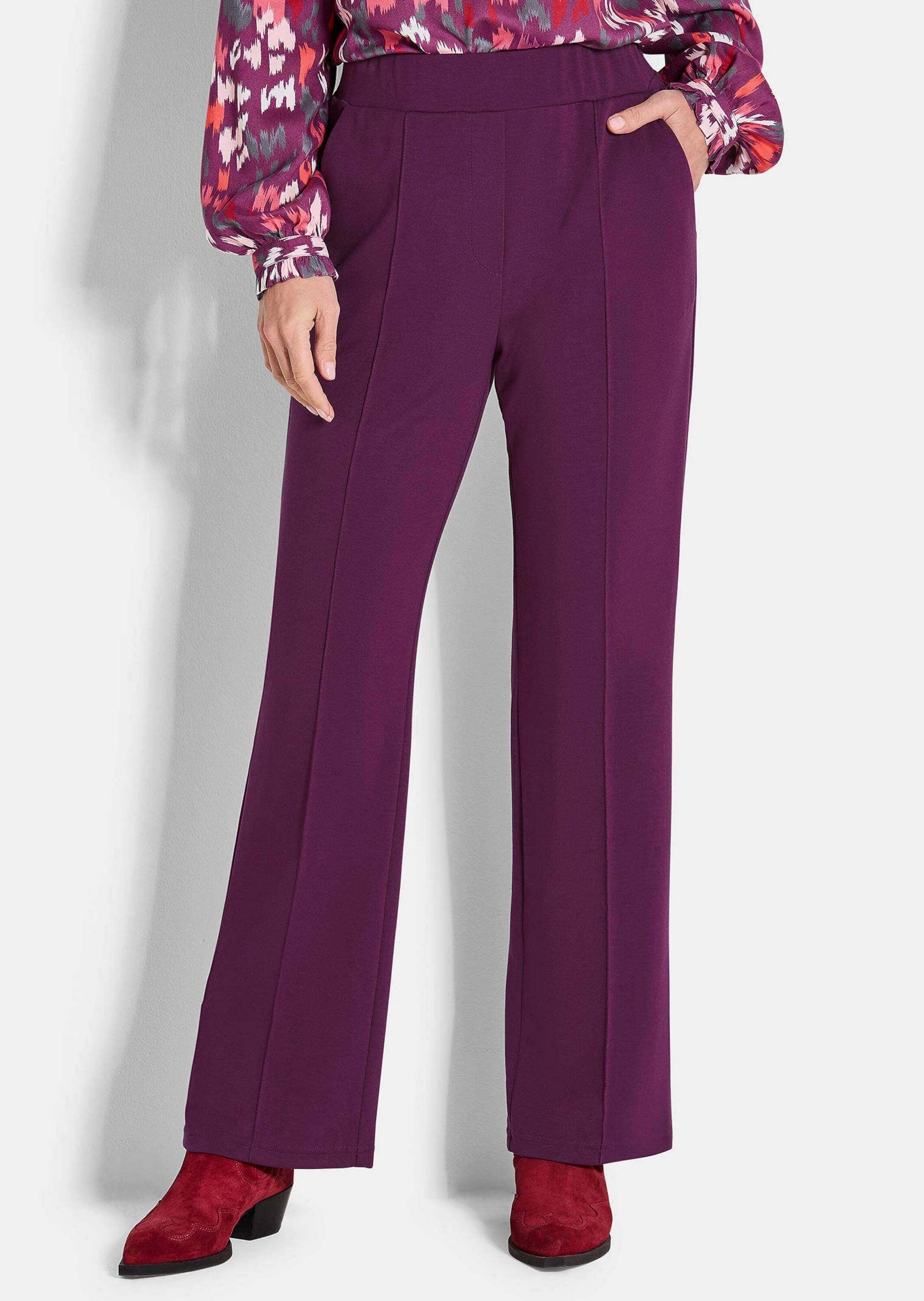 GOLDNER Chinohose »Kurzgröße Jerseyhose VERA mit Biesen«