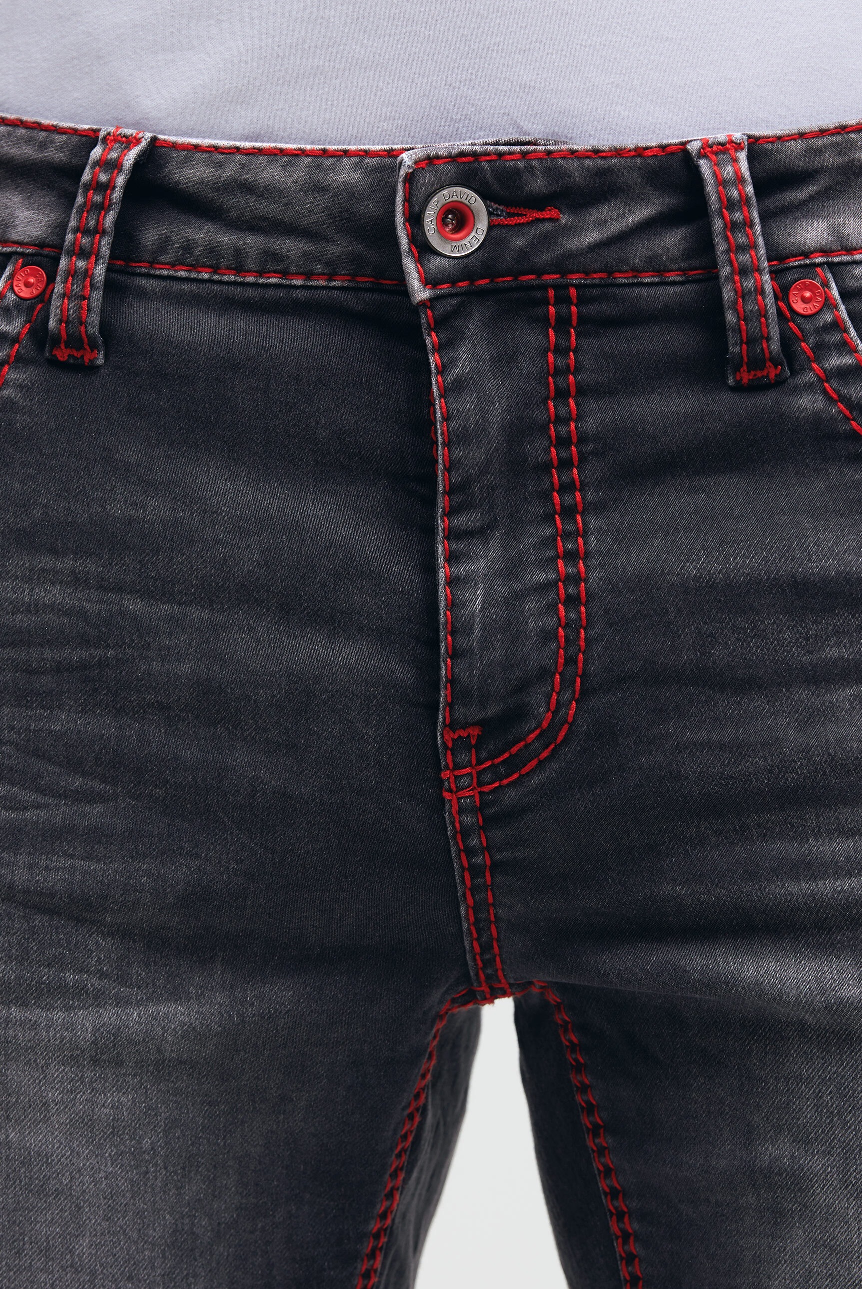 CAMP DAVID Jeansshorts mit breiten Nähten