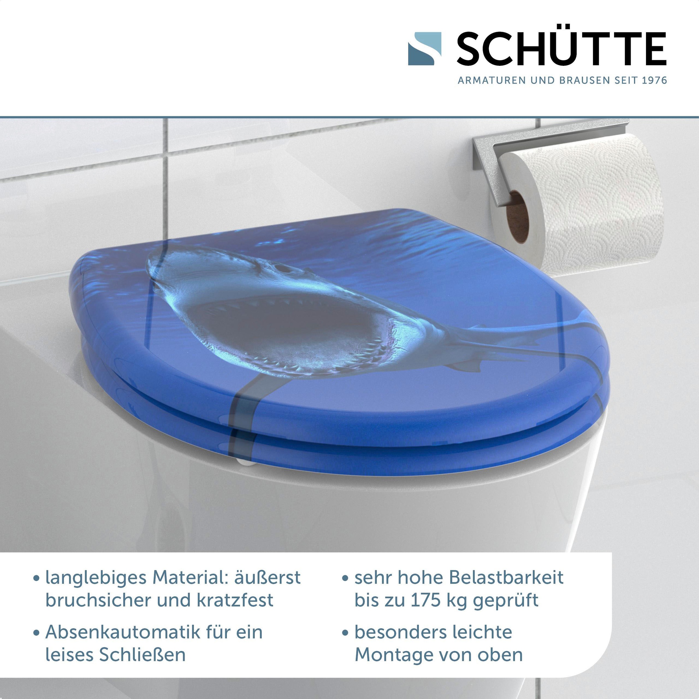 Schütte WC-Sitz »Shark«, Duroplast, mit Absenkautomatik und Schnellverschluss