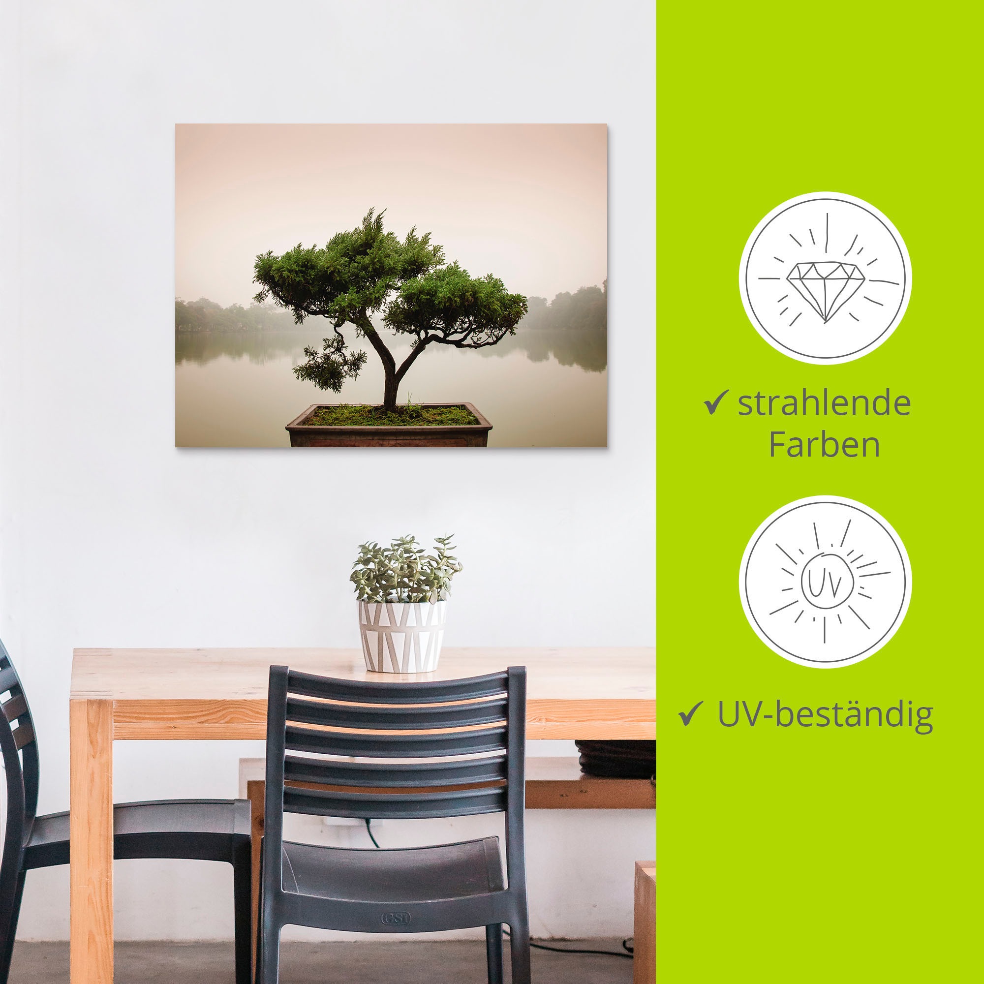 Artland Wandbild »Chinesischer Bonsaibaum«, Bäume, (1 St.), als Alubild, Outdoorbild, Leinwandbild, Poster, Wandaufkleber
