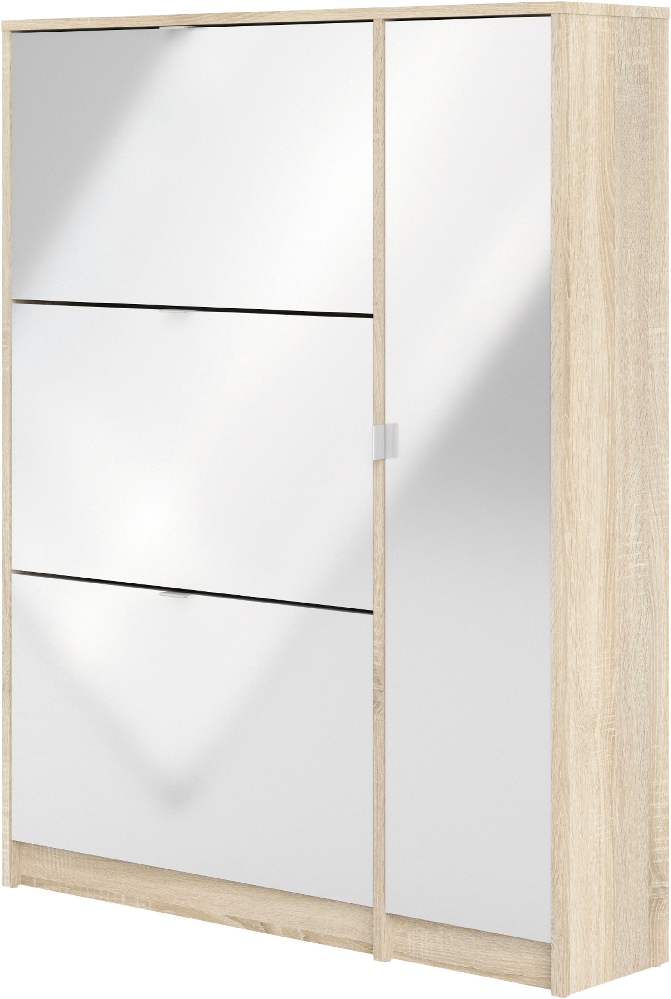 INOSIGN Schuhschrank »Shoes Schuhaufbewahrung, Schuhkommode, Schuhregal,«, mit 3 Klappen, 2 Böden und 1 Tür, Breite99 cm, Höhe 123 cm