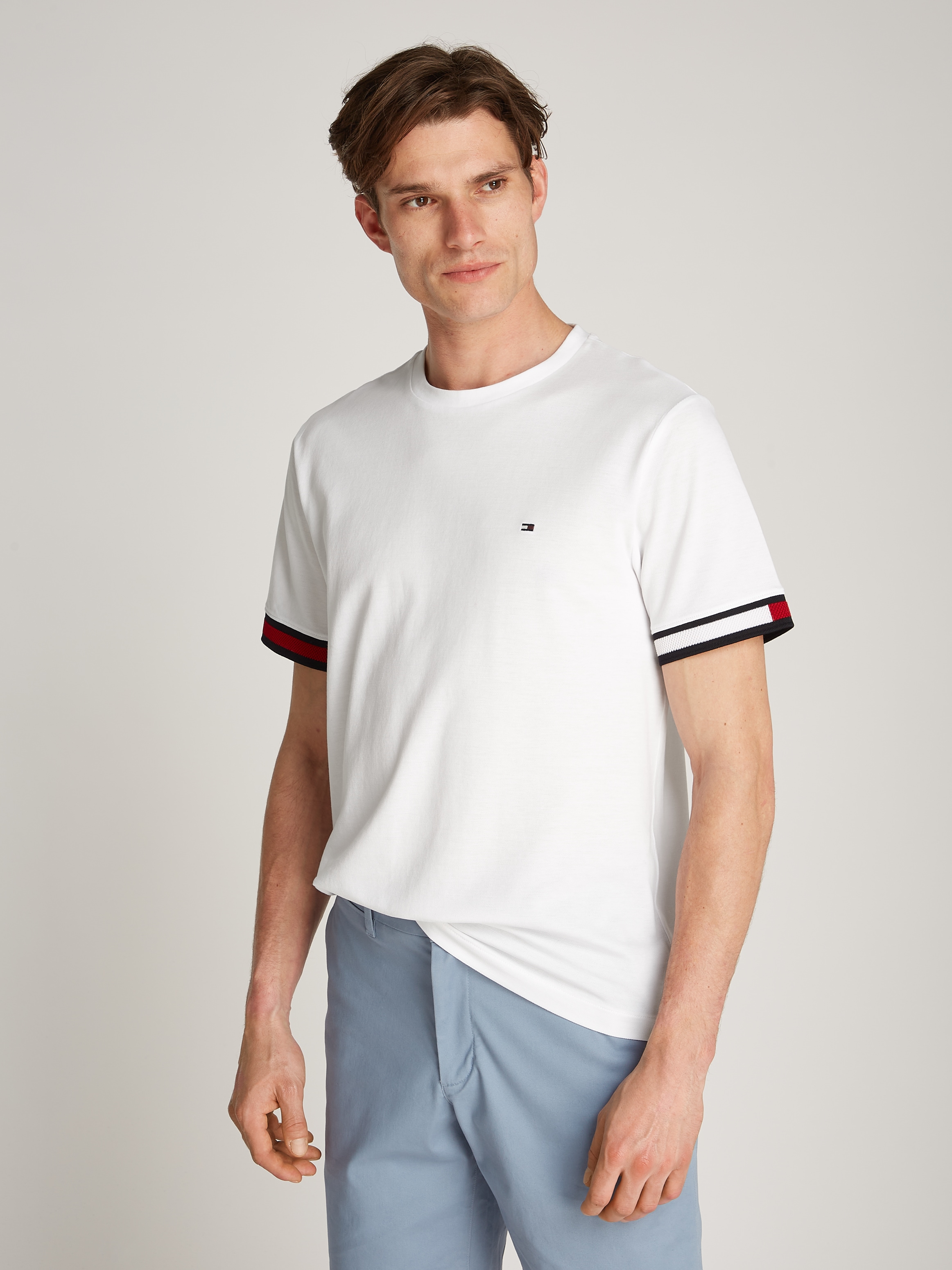 Tommy Hilfiger T-Shirt "GLOBAL STRIPE FLAG CUFF TEE" günstig online kaufen