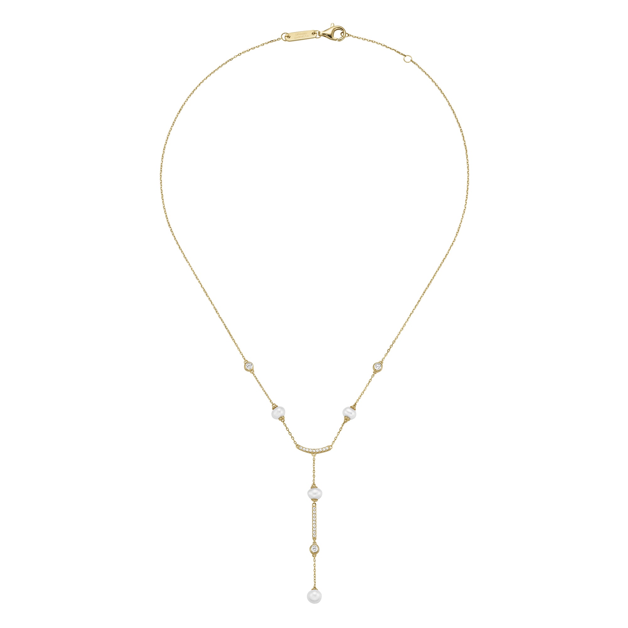 GIORGIO MARTELLO MILANO Collier »mit Süßwasser-Perlen und Zirkonia, Silber 925«