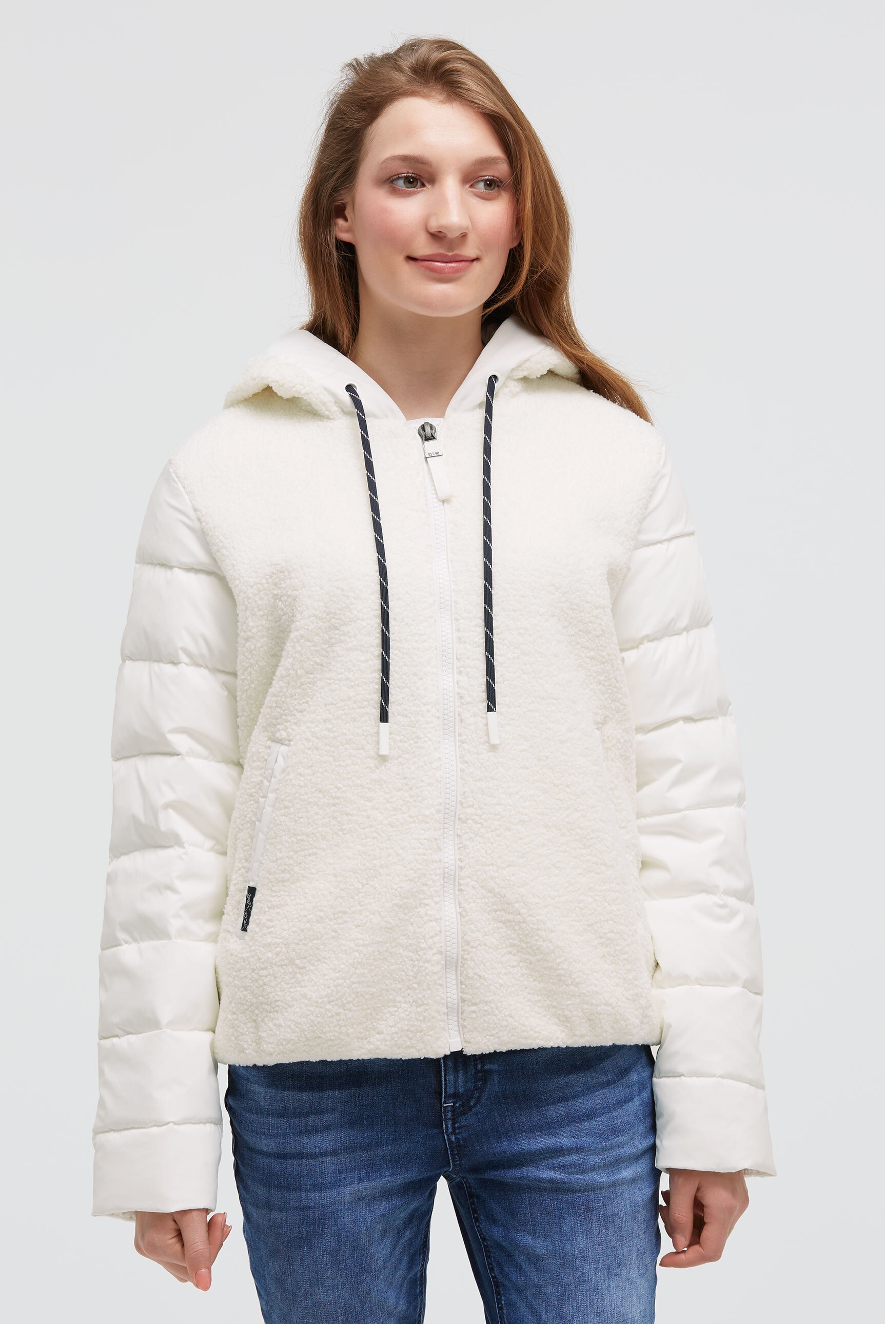 SOCCX Fleecejacke mit Kapuze mit Windbreaker-Bündchen günstig online kaufen