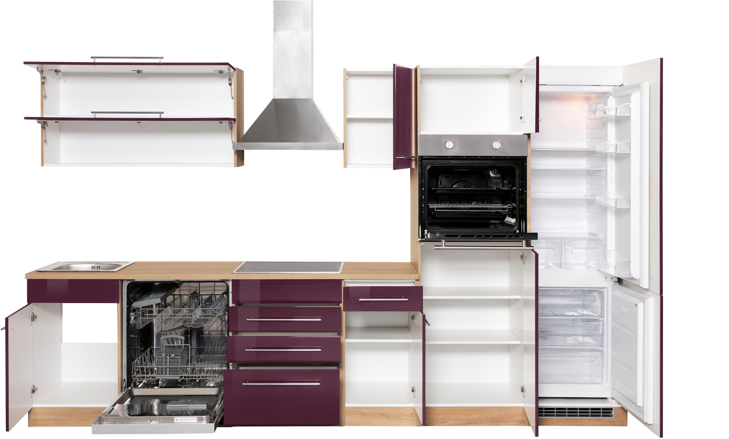 KOCHSTATION Küchenzeile »KS-Eton«, ohne E-Geräte, Breite 330 cm