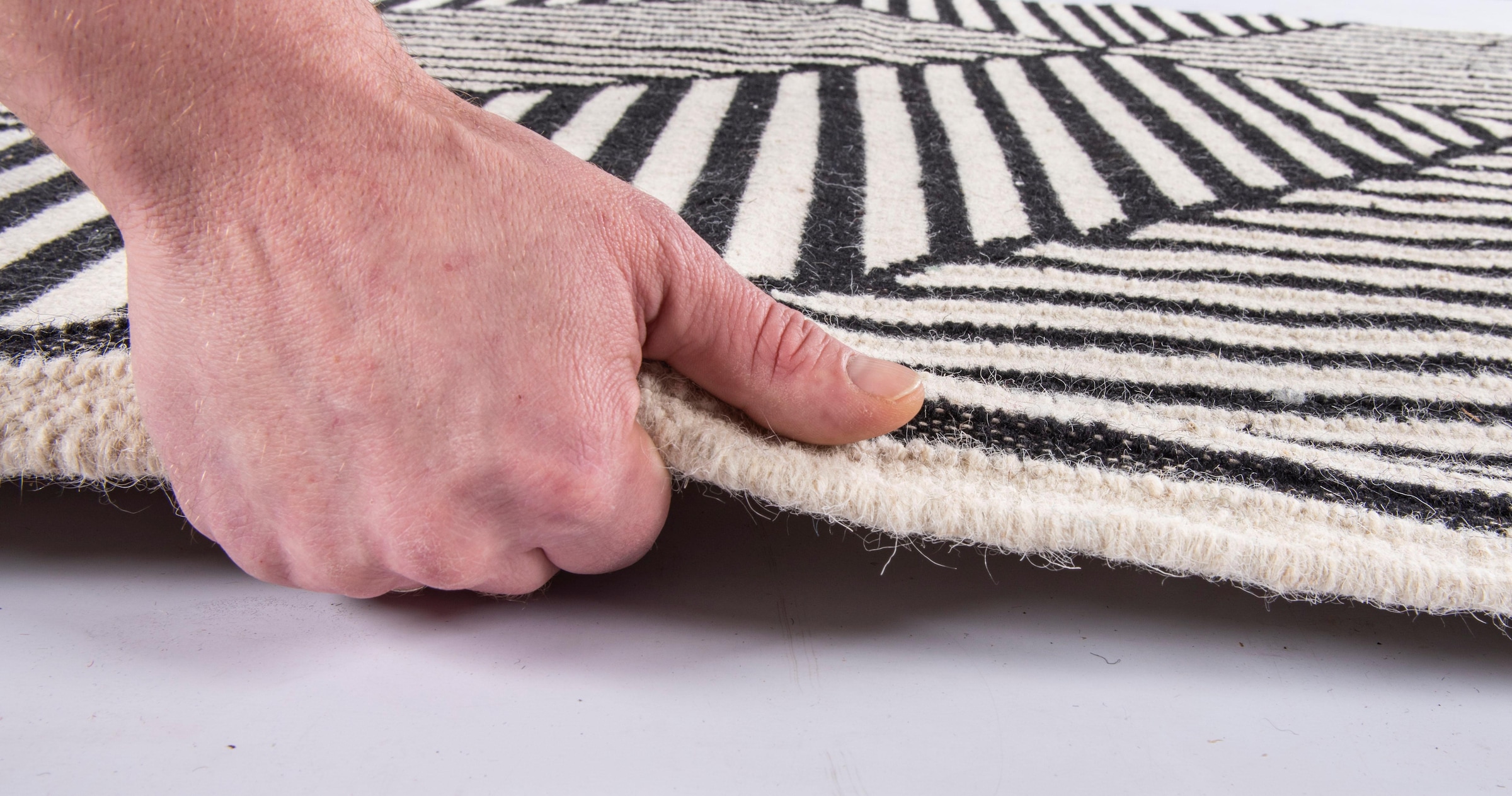 TOM TAILOR HOME Teppich »Criss Cross«, rechteckig, 5 mm Höhe, handgewebt, mit Fransen, Boho-Style
