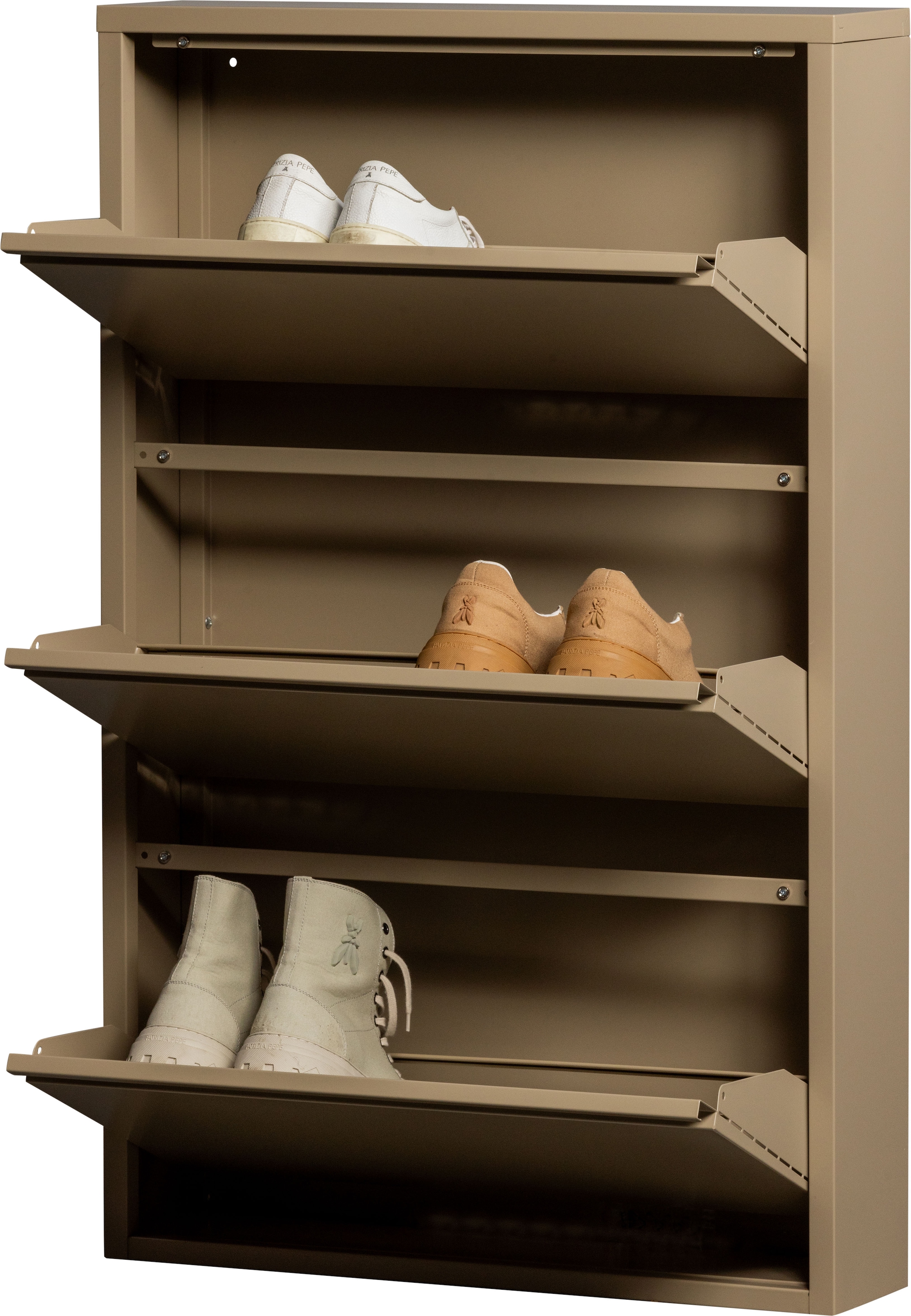 WOOOD Schuhschrank »Sandburg«, mit drei Fächern, Breite 66 cm