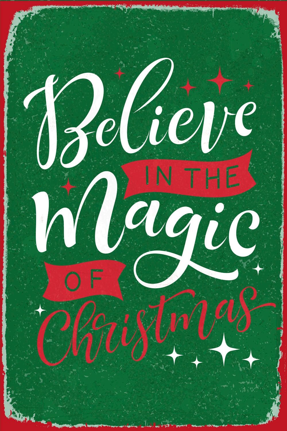 queence Metallbild »Magic of Christmas«, Schriftzüge-Schriftzug-Weihnachten, (1 St.), Stahlschilder