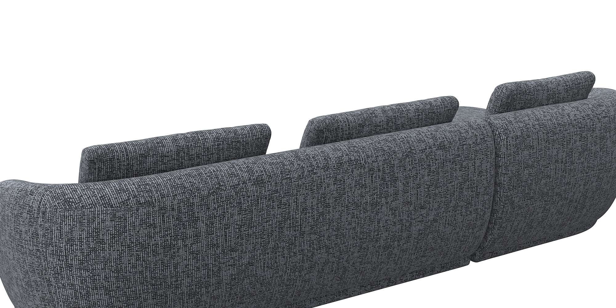 FLEXLUX Wohnlandschaft »Torino, rund, L-Form, Sofa-Ecke mit Recamiere, Longchair-Sofa«, Modernes, organisches Sofa-Design, Kaltschaum, Wellenunterfederung