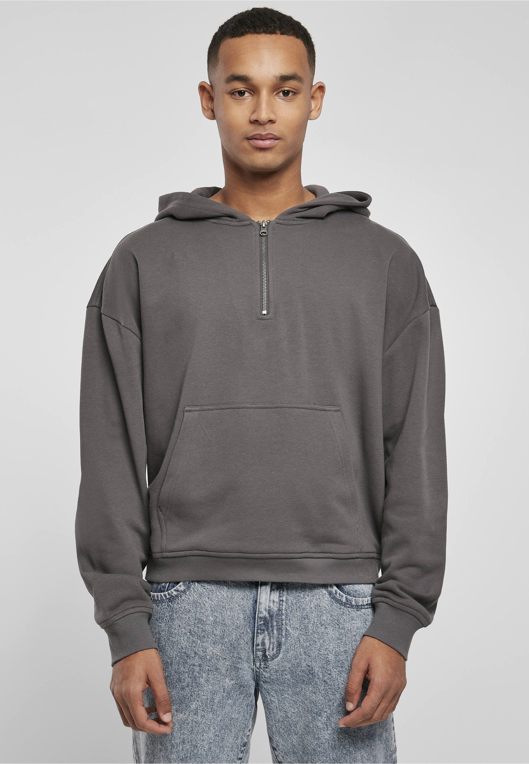 URBAN CLASSICS Kapuzenpullover »Urban Classics Herren Boxy Zip Hoody« 1 Stk.