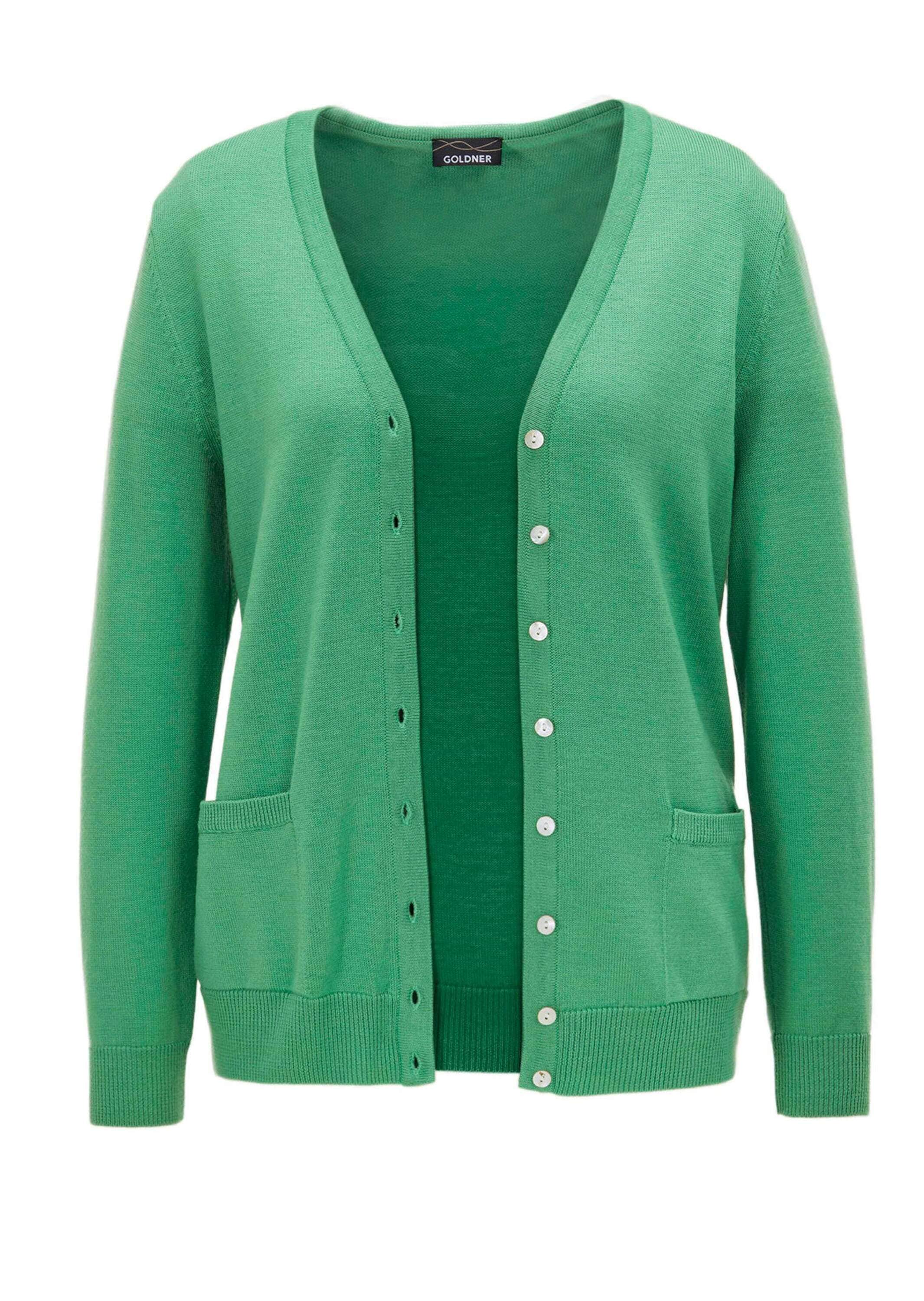 GOLDNER Strickjacke "Uni Merino-Cardigan Langarm" Reine Merinowolle günstig online kaufen