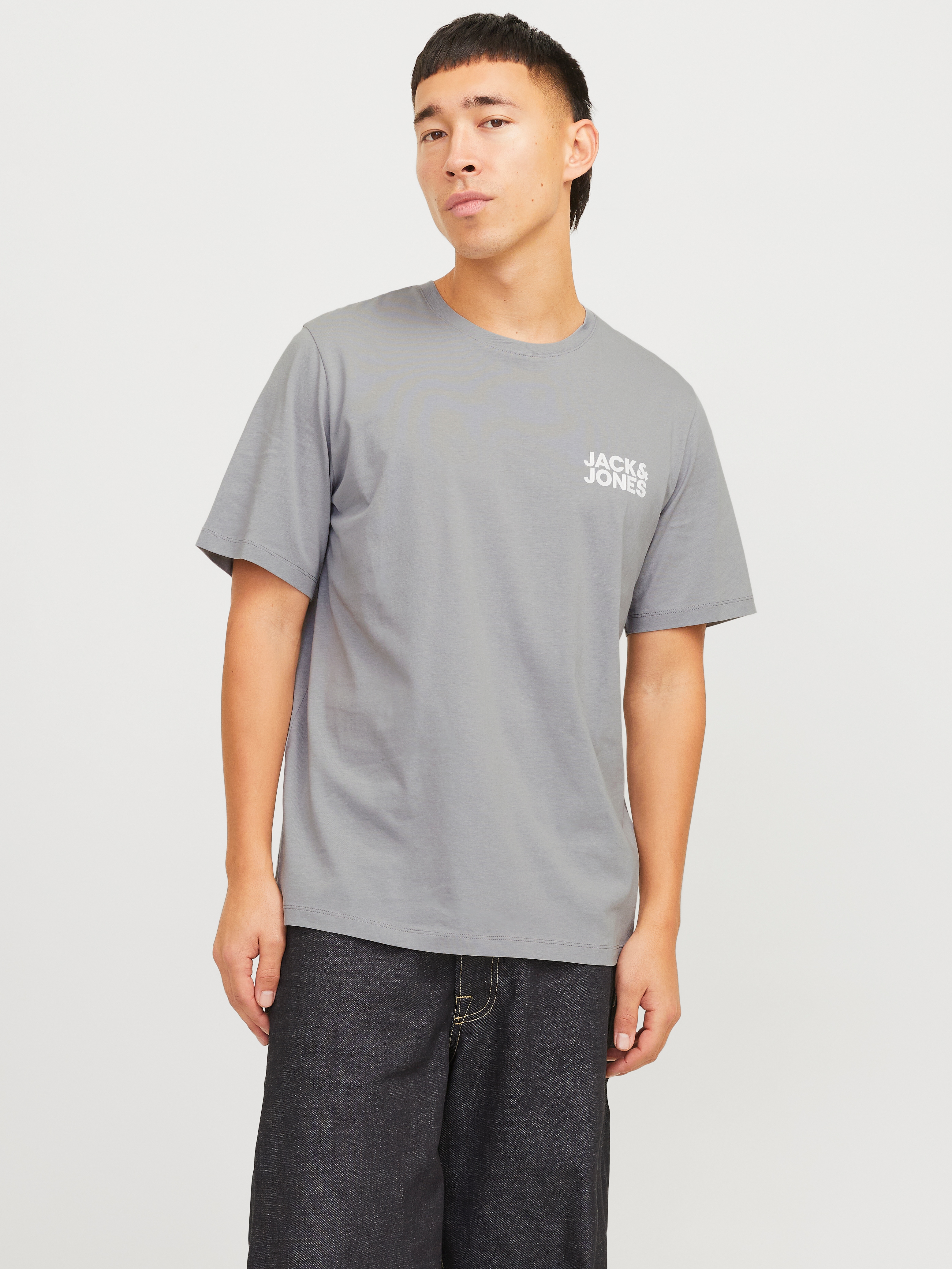 Jack & Jones T-Shirt "JJECORP Herren-Tee mit figurbetonter Silhouette" bedruckt, modisch, schmal, Baumwolle, Rundhals