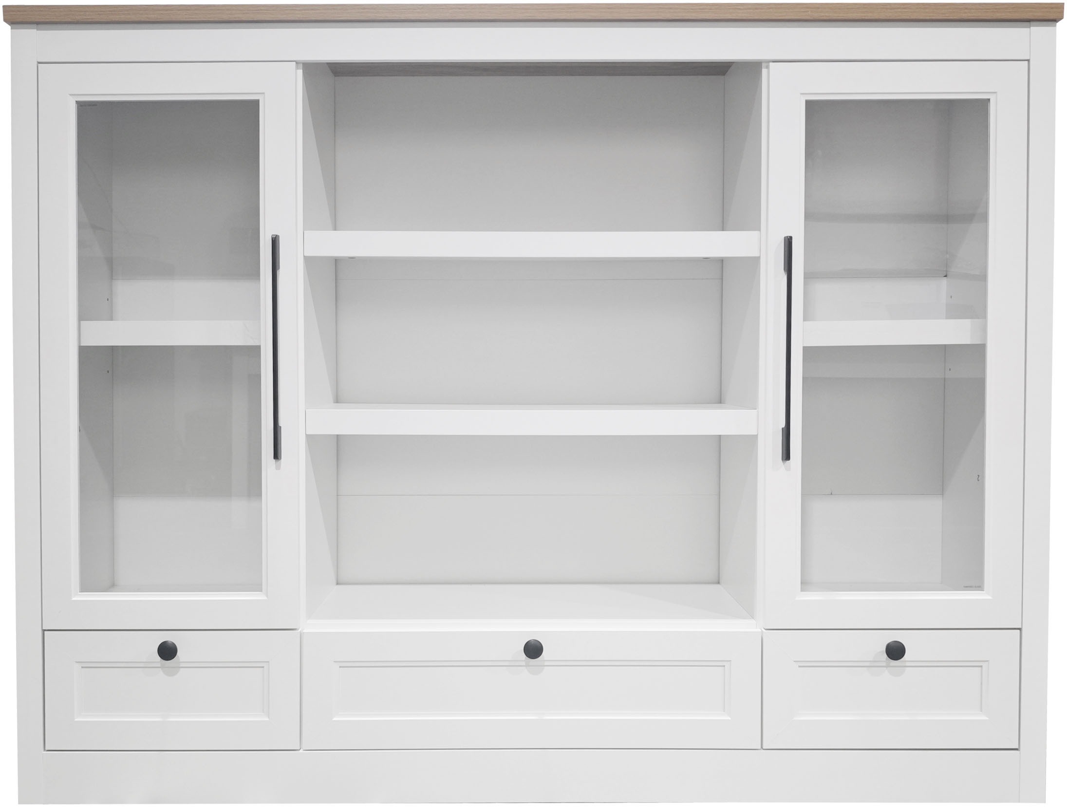 OTTO home Highboard »Ismund«, aus MDF, mit Holz-Zierleiste, schwarzen Metallgriffen, Höhe 121 cm