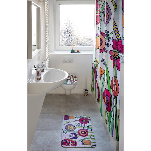 WENKO WC-Garnitur »Rollin'Art Full Bloom«, aus Keramik, freistehend, inkl.  WC-Bürste kaufen | BAUR
