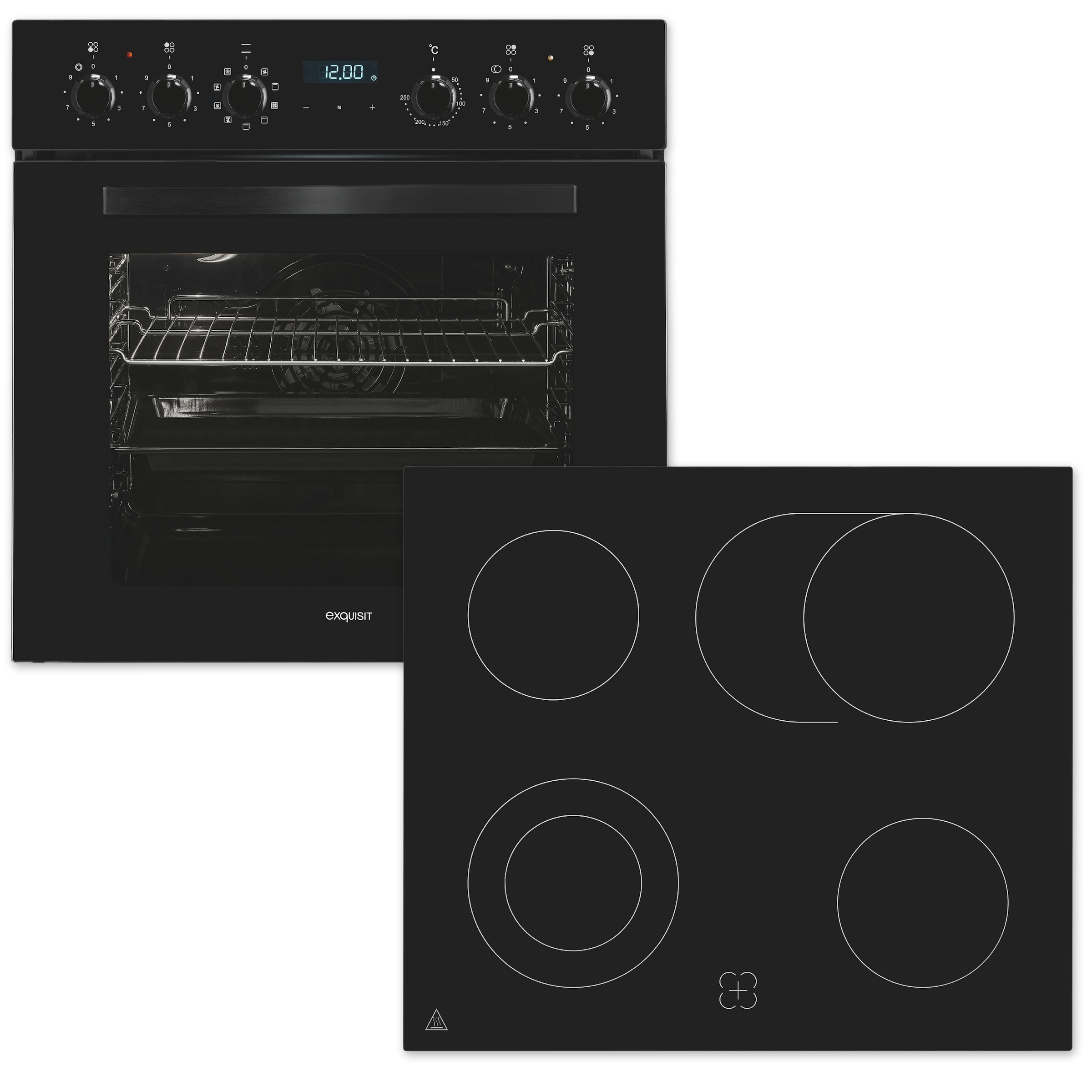 exquisit Elektro-Herd-Set "EHE285-HBZ-020" mit Teleskopauszug nachrüstbar P günstig online kaufen