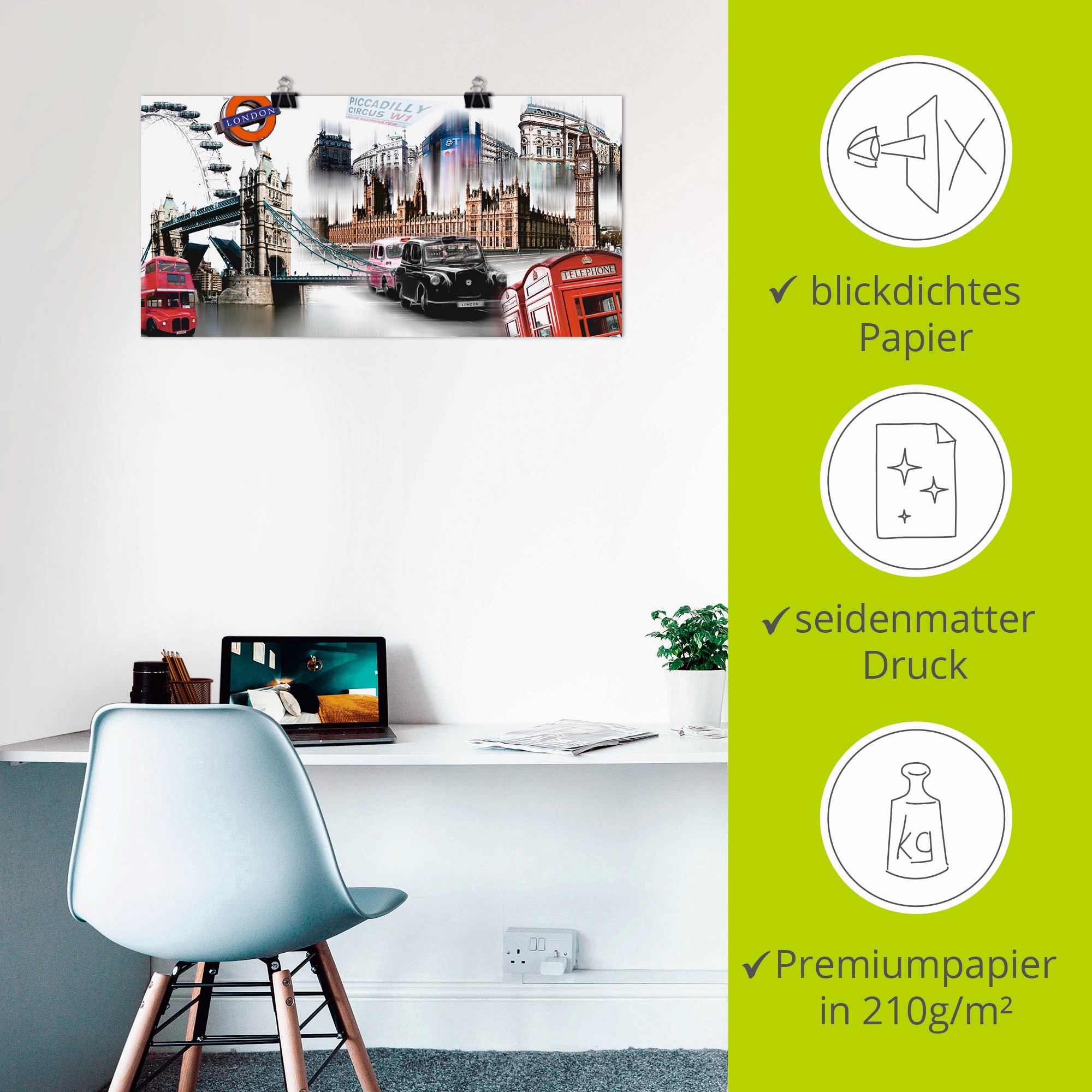 Artland Wandbild »London Skyline Collage IV« Großbritannien 1 Stk. tlg. als Leinwandbild, Poster, Wandaufkleber in verschied. Größen