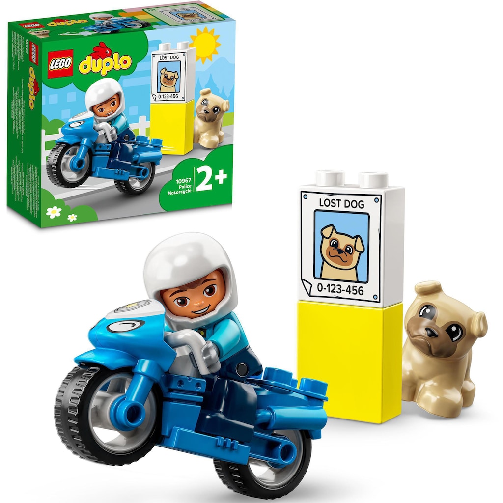 LEGO® Konstruktionsspielsteine »Polizeimotorrad (10967), LEGO® DUPLO«, (5 St.)