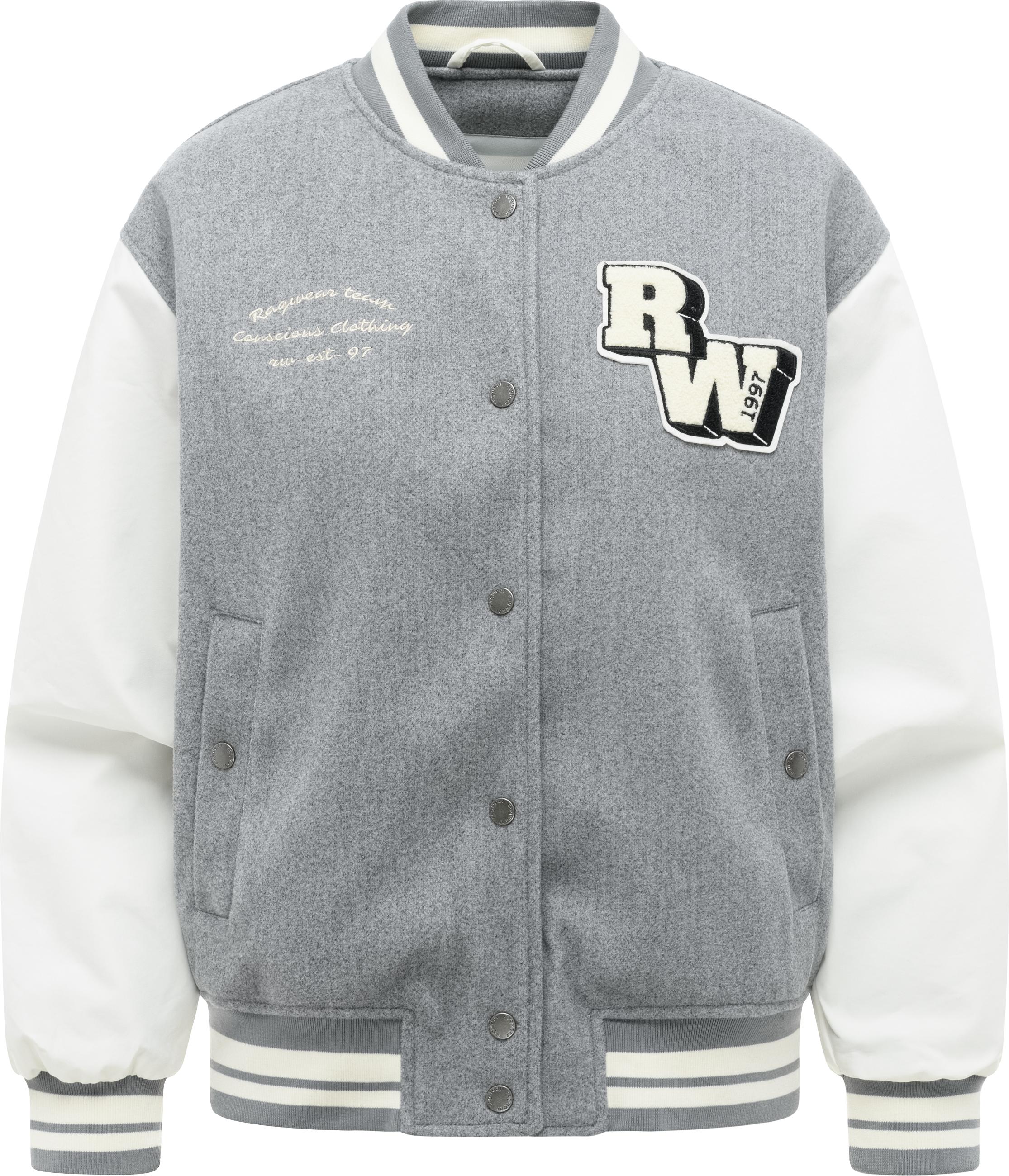 Ragwear Collegejacke "Clubie Y" ohne Kapuze modische Damen Bomberjacke mit Rippstrick-Details