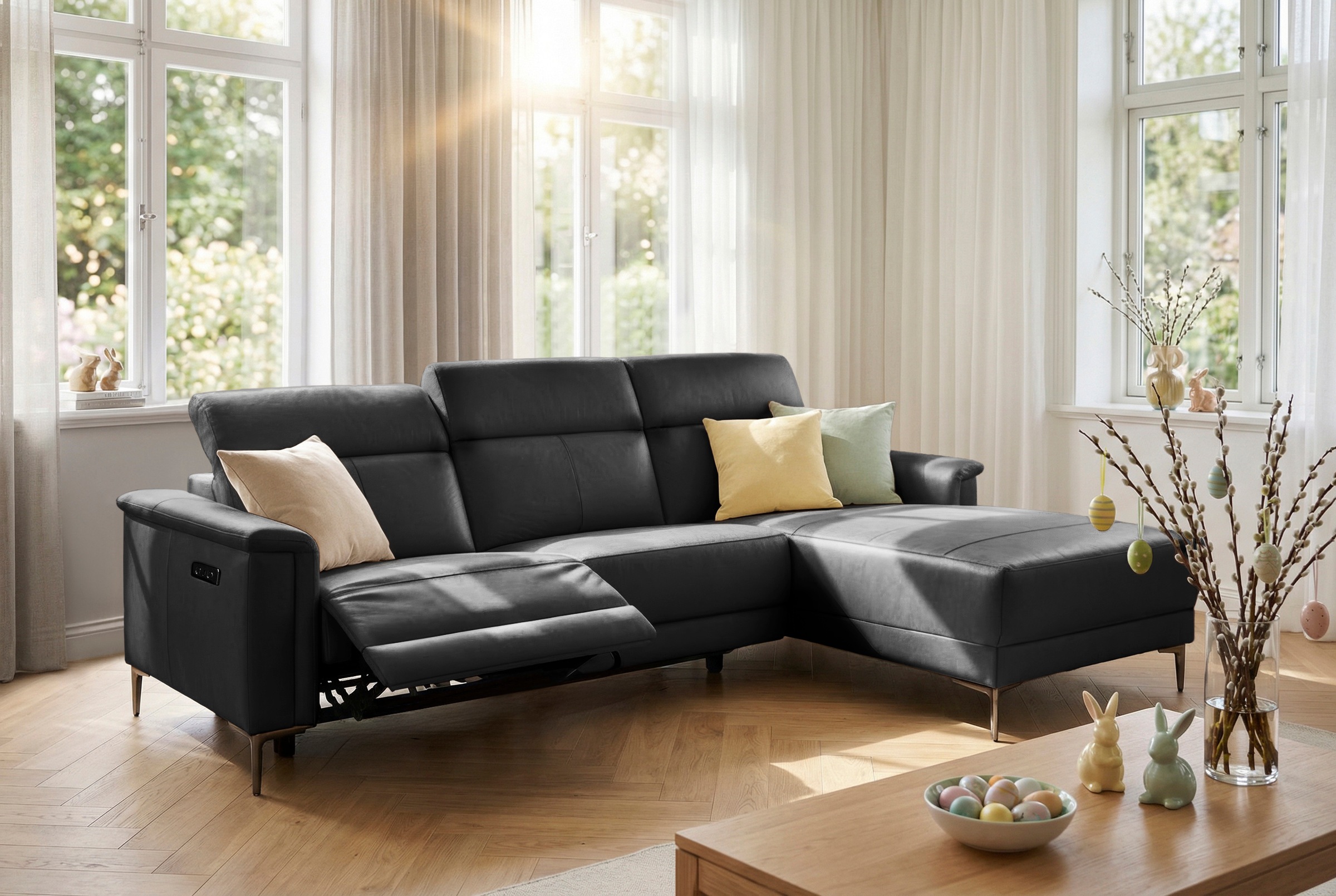 OTTO home Ecksofa "LUND, L-Form, 261cm, man. o. elektr. Relaxfunktion (mit günstig online kaufen