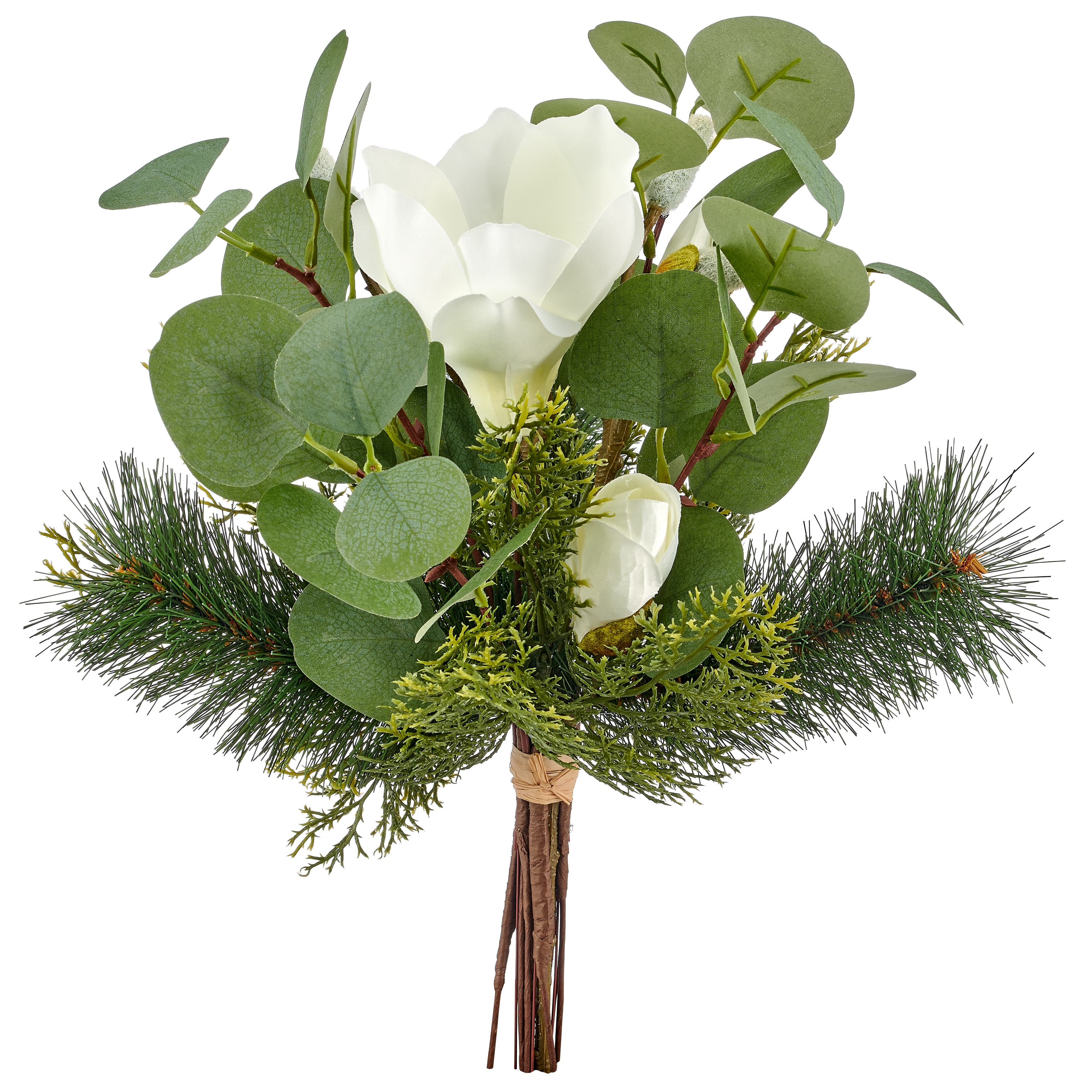 OTTO home Winterliche Kunstpflanze "Mix-Strauß mit Magnolie" mit naturgetreuen Blüten