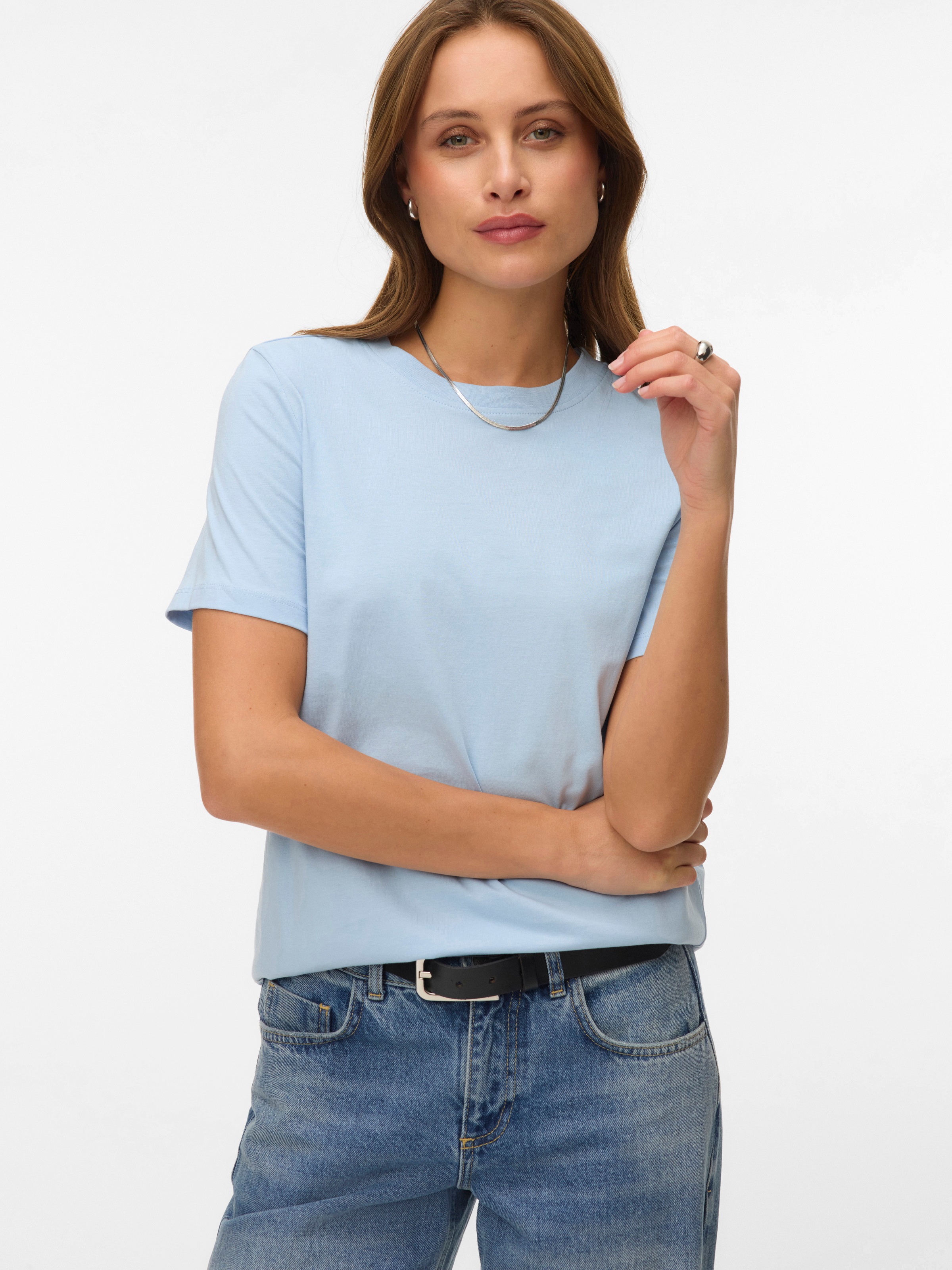 Vero Moda Kurzarmshirt "VMPAULINA SS T-SHIRT GA JRS NOOS" Baumwolle, regula günstig online kaufen