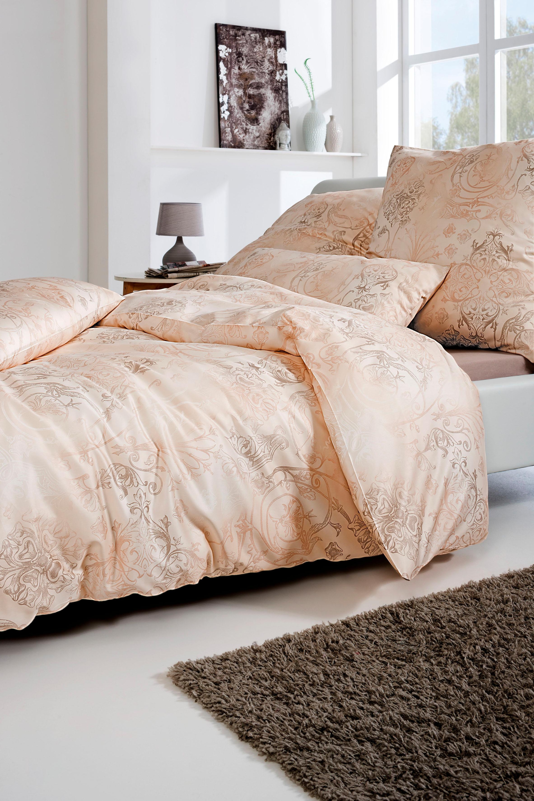 Estella Bettwäsche »Gregorio in Gr. 135x200 oder 155x220 cm«, (2 tlg.), elegante Bettwäsche aus Baumwolle, Bettwäsche mit Reißverschluss
