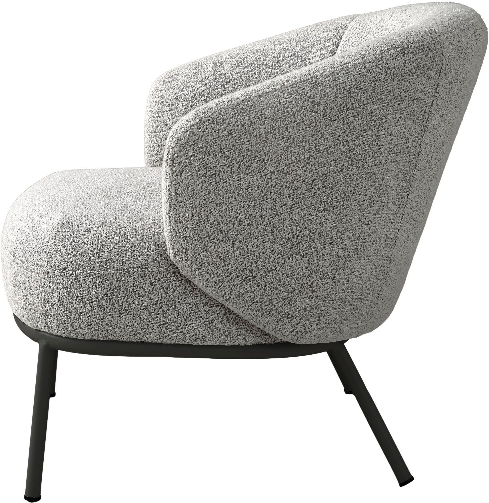 SCHÖNER WOHNEN-Kollektion Loungesessel »SELVIK« 1 Stk. tlg. mit Taschenfederkern, Bezug Bouclé, Untergestell pulverbeschichtet