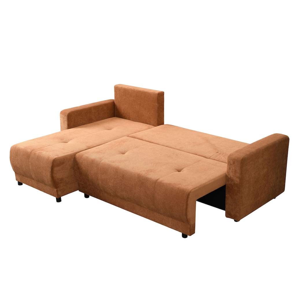 INOSIGN Ecksofa »Navarra, Schlafsofa, 230cm, m. Bettfunktion (115/200cm) und Bettkasten«