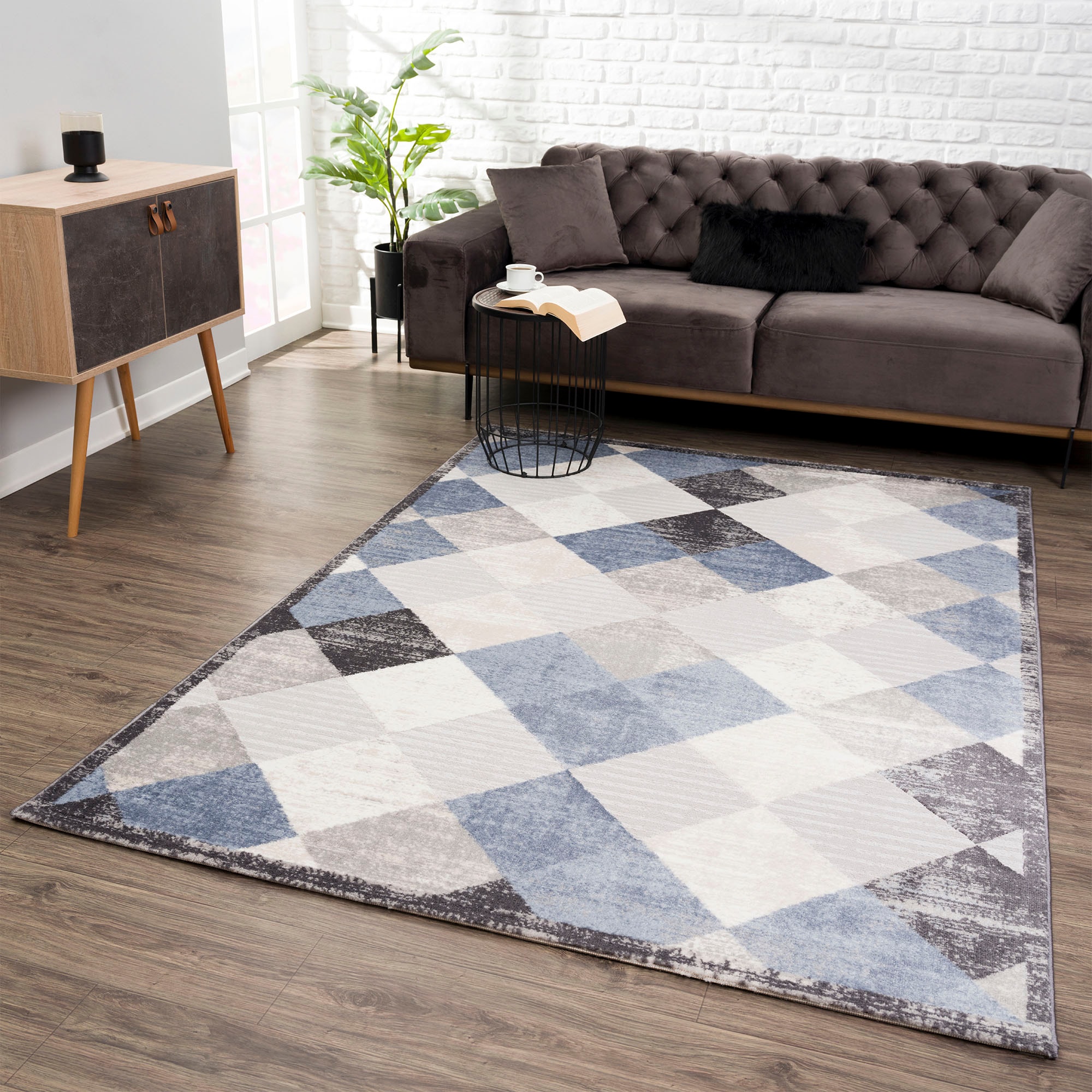 Sanat Teppich "Evra 7009, auch als Läufer erhältlich" rechteckig 22 mm Höhe Wohnzimmer, Kurzflor, modern, Hoch Tief Struktur
