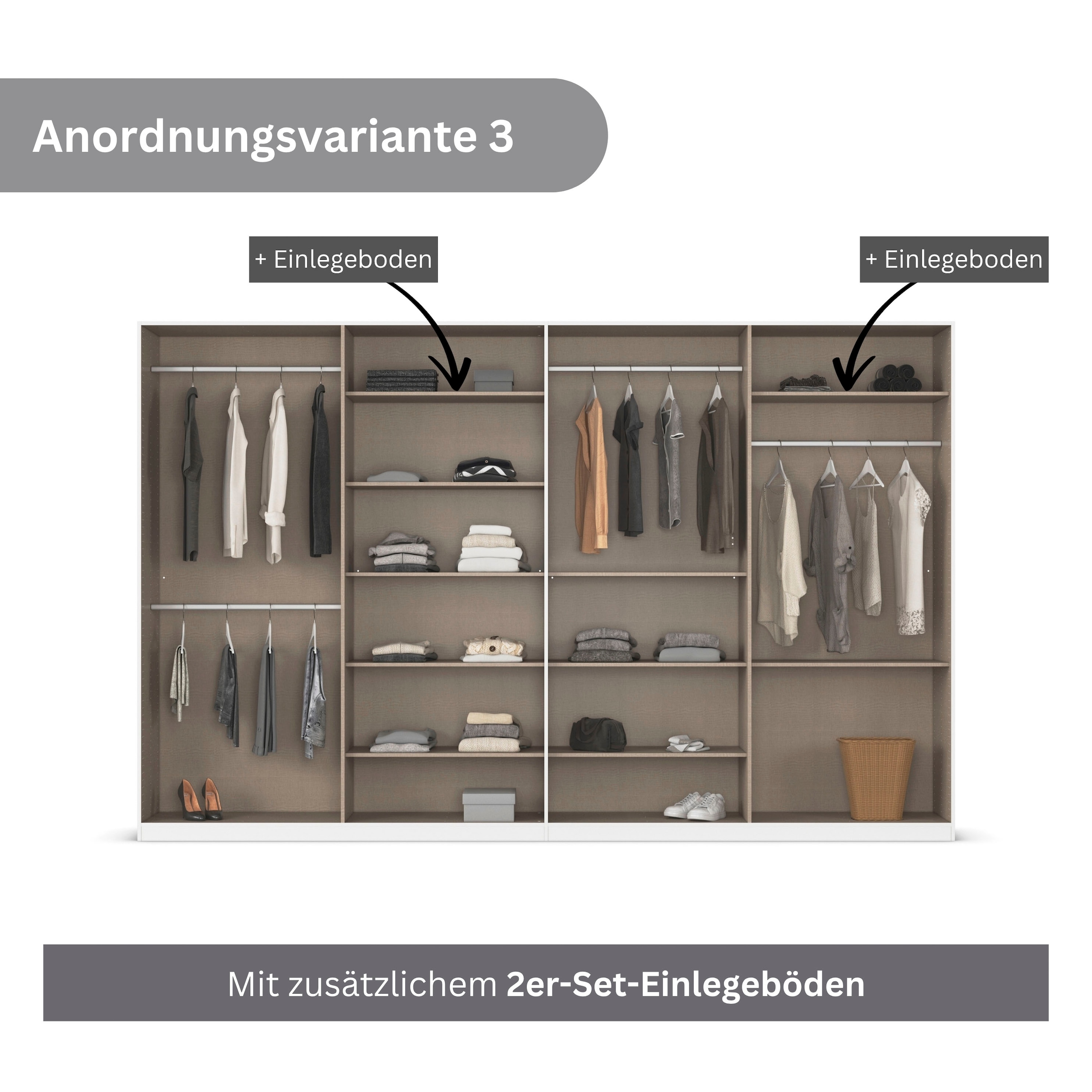 rauch Drehtürenschrank »Kleiderschrank Schrank Garderobe AGORDO TOPSELLER Schlafzimmer« in zwei Griff-Farben, Breiten 91-360 cm, Dekor- oder Hochglanzfront,  durchdachte Innenausstattung, in 7 Breiten und 2 Höhen MADE IN GERMANY