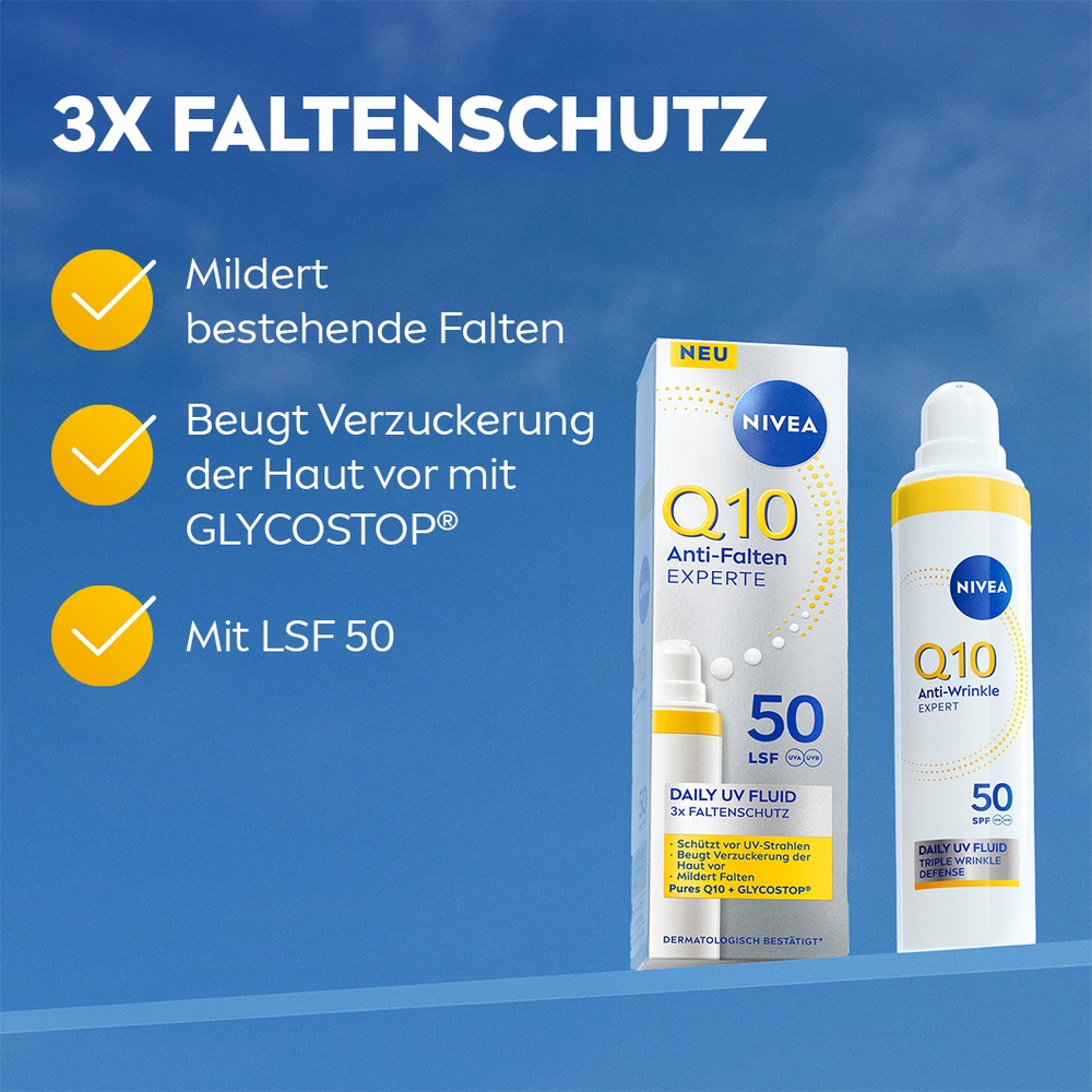 Nivea Gesichtsfluid »NIVEA Tagespflegefluid Q10 UV LSF 50«, Anti-Aging, pflegend, straffend, UV-Schutz