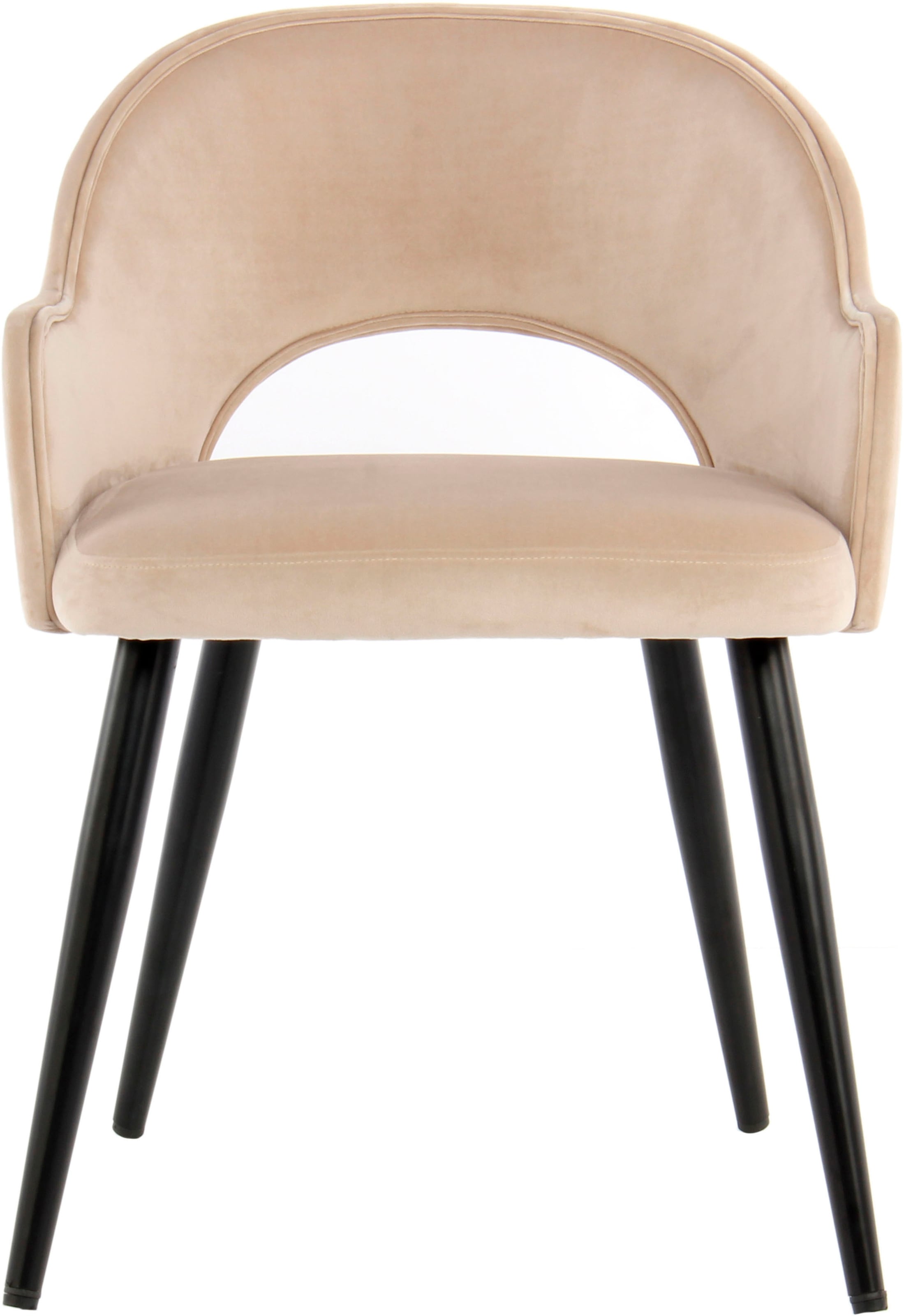 Kayoom Stuhl »Joris 110 2er-Set , einfarbiges Design,mit Retro-Charakter« (Set) 2 Stk.mit Armlehne, bequem, Halbmond-Öffnung in der Rückenlehne