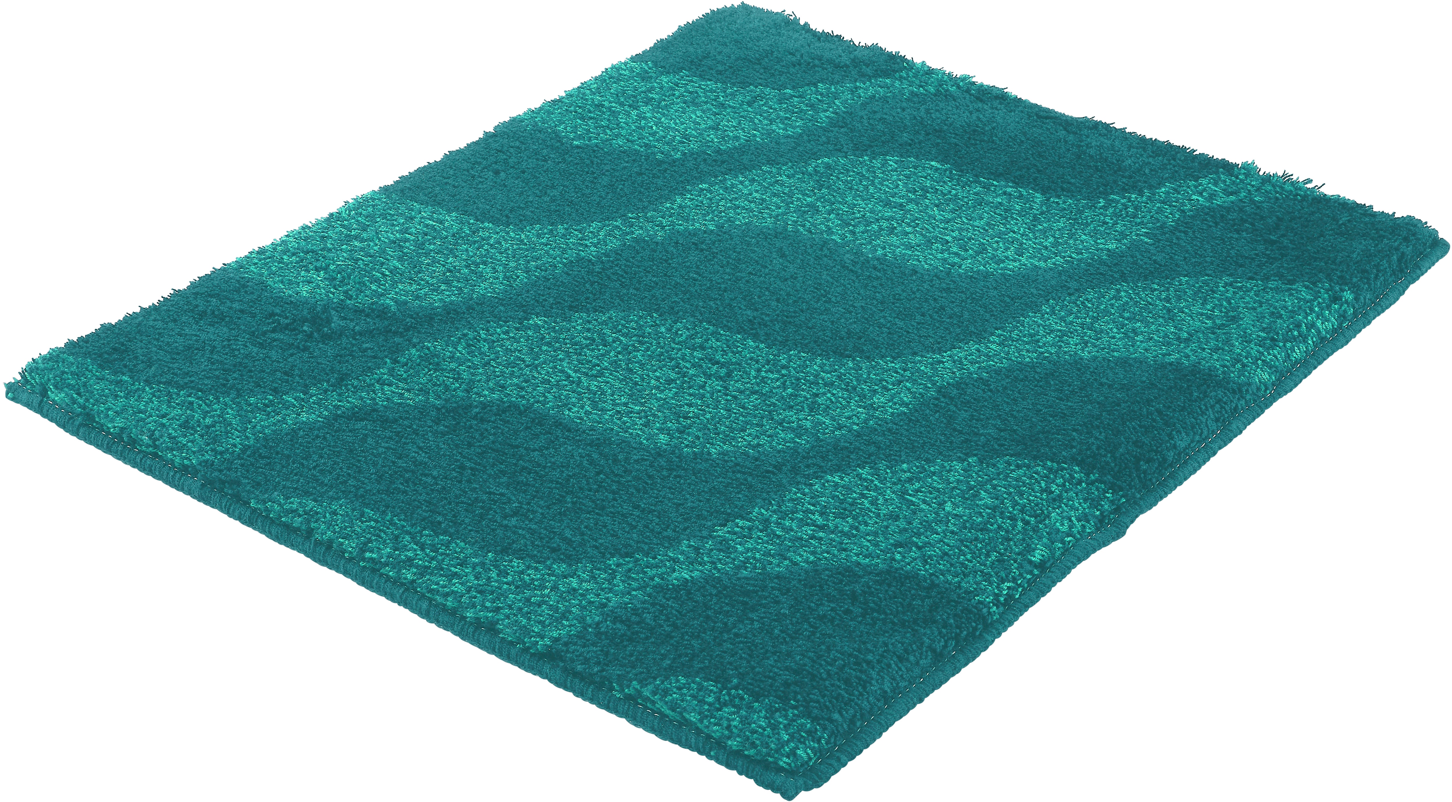 Kleine Wolke ""Onda", Badvorleger, Badezimmer Teppich" Höhe 15 mm rutschhemmend beschichtet fußbodenheizungsgeeignet Badteppich, modernes Ton in Ton Wellendesign, flauschig