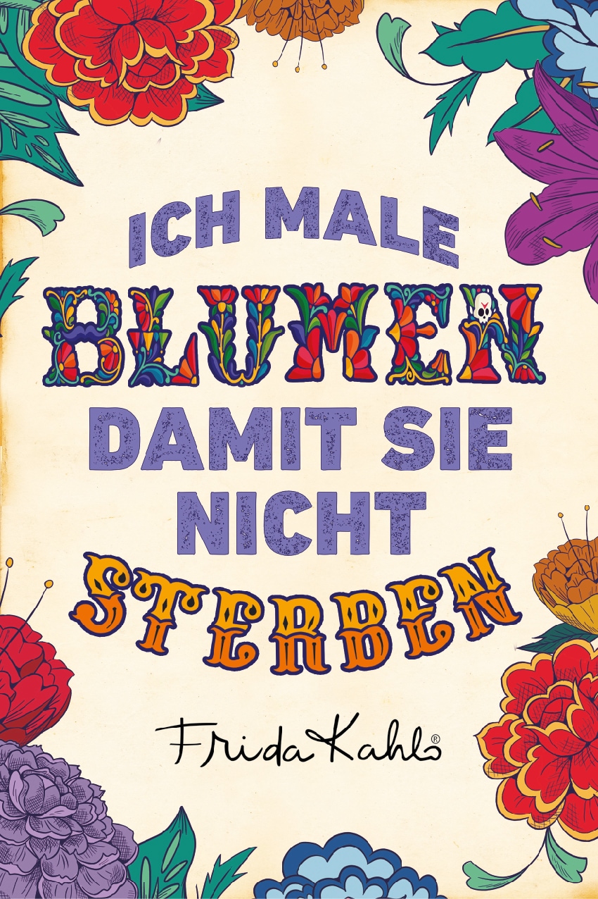 LuckyLinde Wanddekoobjekt "Frida Kahlo - Blumen malen" Stahlschild