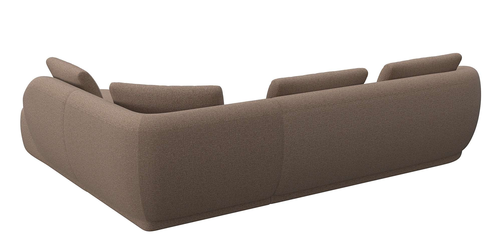 FLEXLUX Ecksofa »Torino, rund, L-Form, Sofa-Ecke mit Ottomane«, Modernes, organisches Sofa-Design, Kaltschaum, Wellenunterfederung