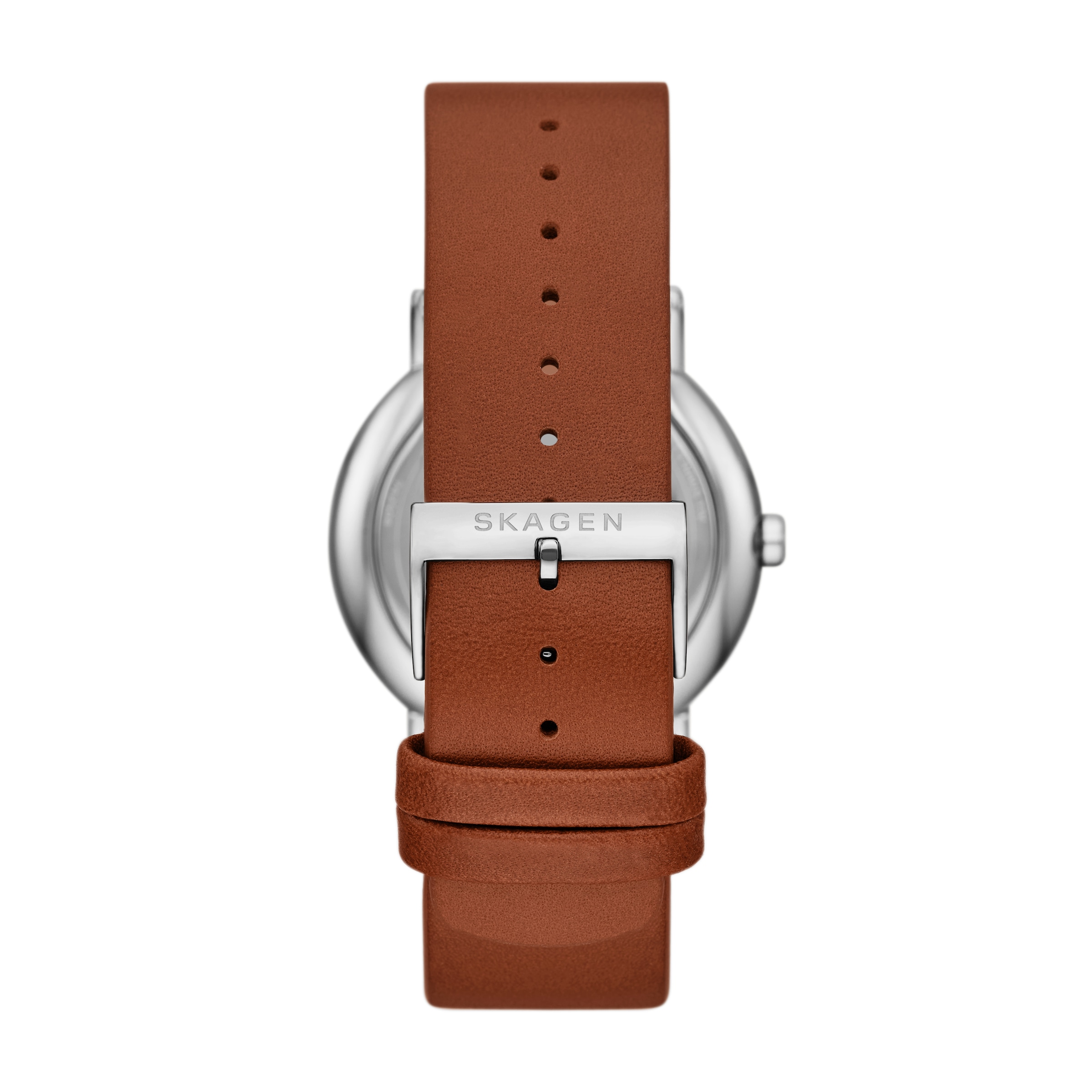 Skagen Quarzuhr »SIGNATUR«, Armbanduhr, Herrenuhr, Lederarmband, analog, Tag, Wochentag
