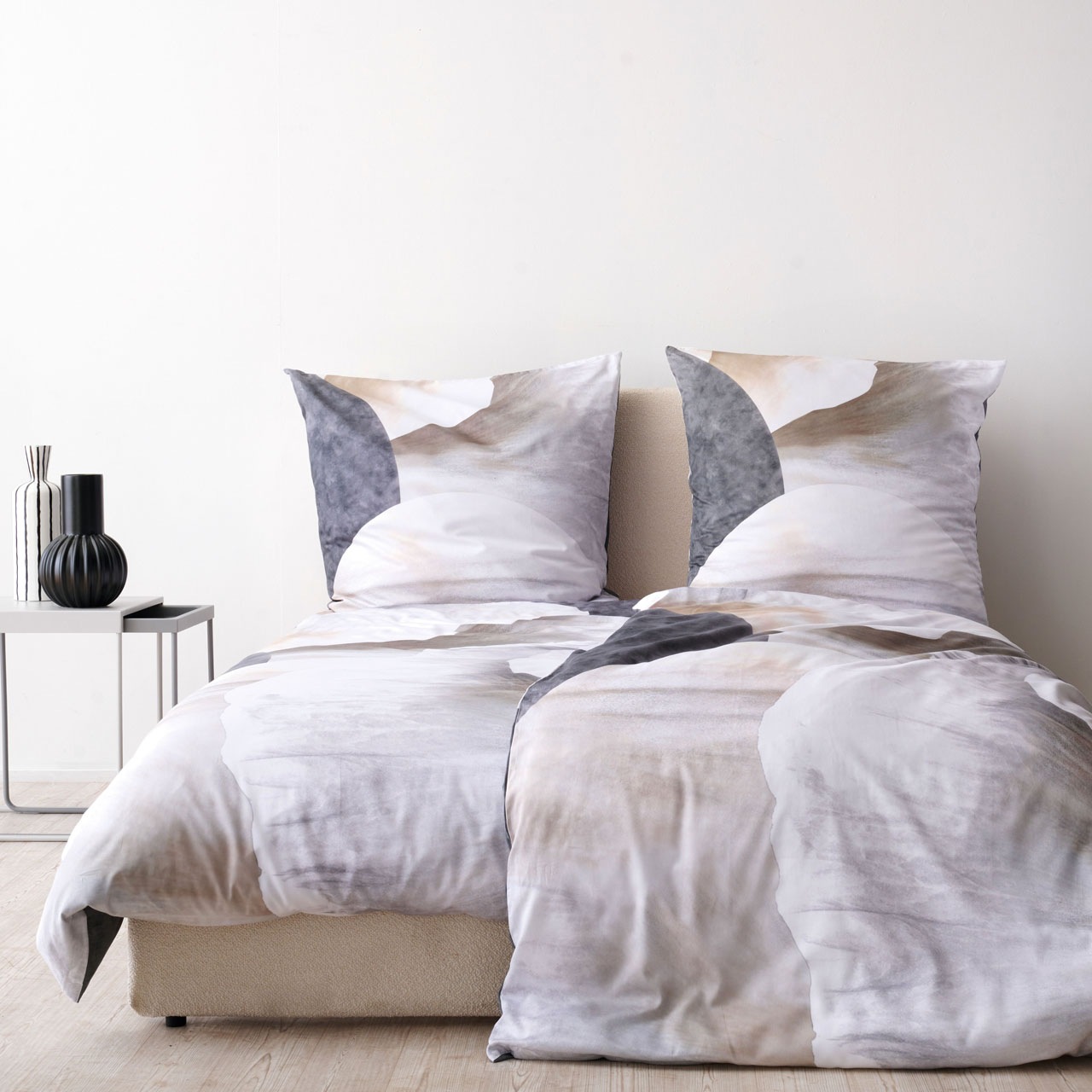 APELT Bettwäsche "Silence GOTS" 2 Stk. stimmungsvolle Farbsilhouetten günstig online kaufen