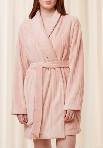 Damenbademantel »Robes Fleece Robe 3/4«, (mit Gürtel), Bademantel mit Schalkragen