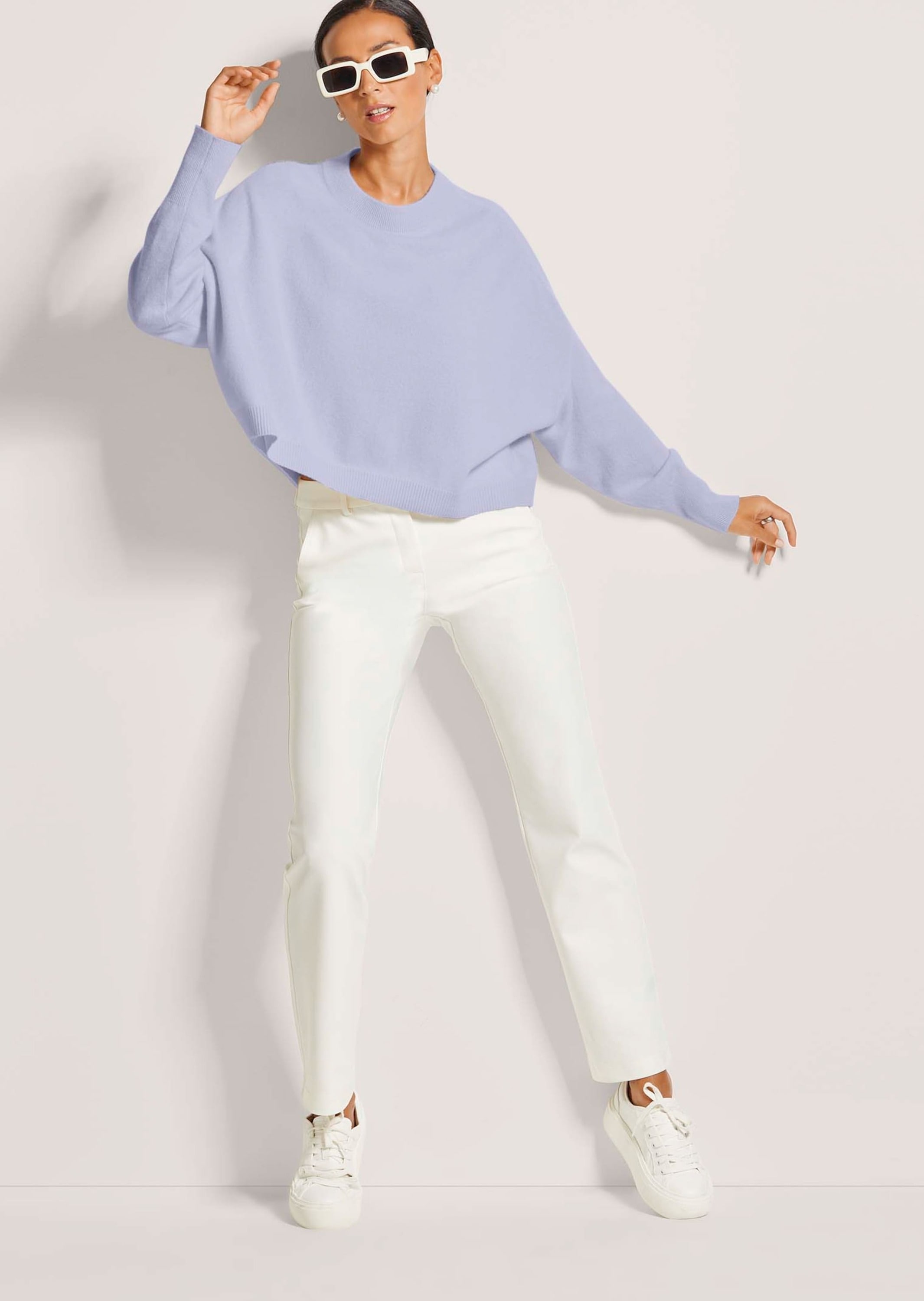 MADELEINE Longpullover »Strickpullover Kaschmir Pullover mit Rundhalsausschnitt« Oversized Look