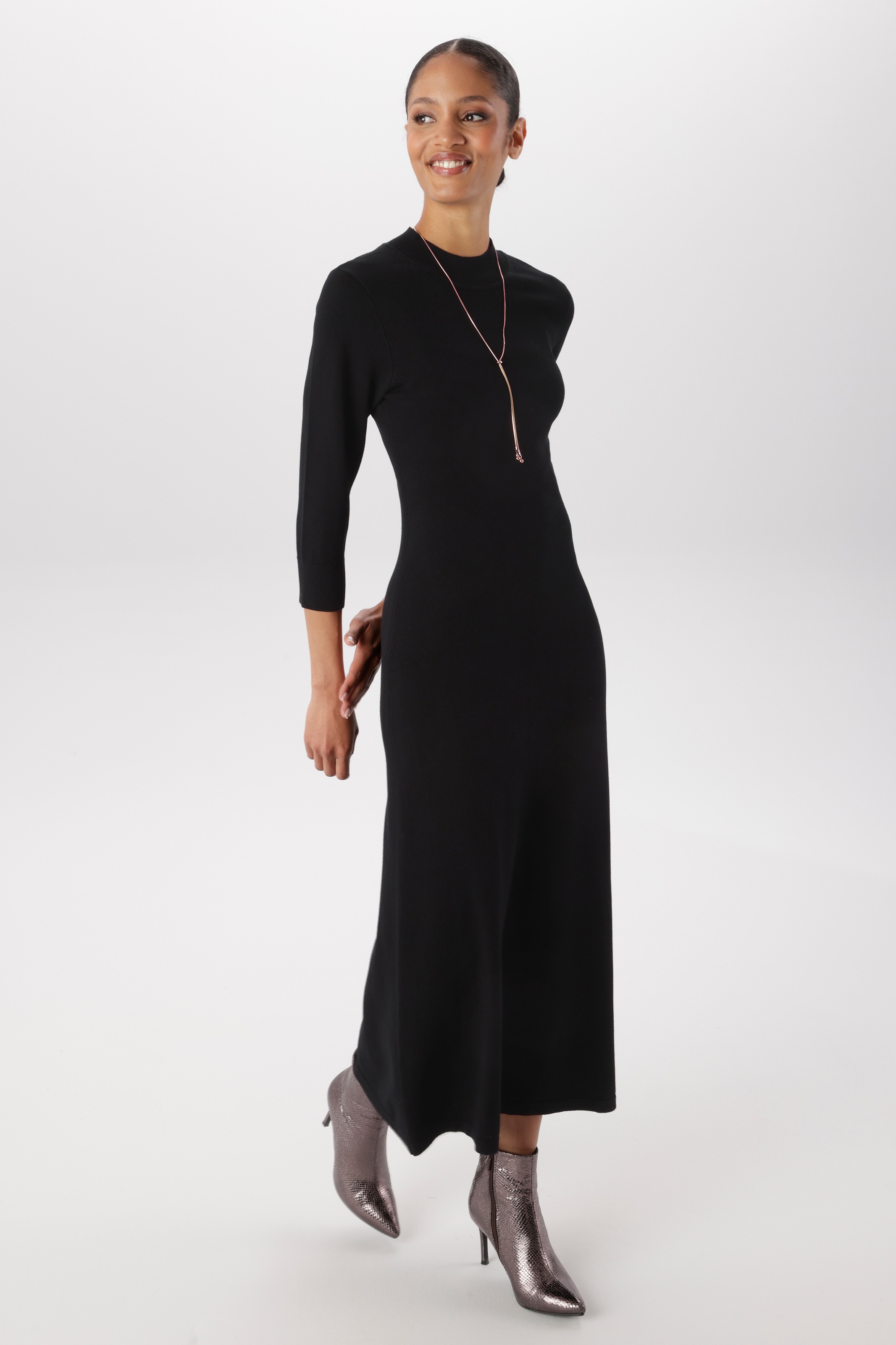 Aniston SELECTED Strickkleid mit kleinem Stehkragen - NEUE KOLLEKTION